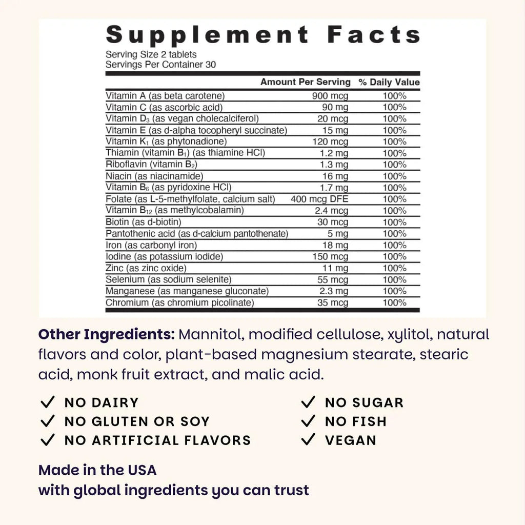 EZ Melts Multivitamin + Iron - Daily Multivitamin for Women & Men - Supports Healthy Energy Levels & Antioxidant Protection - Non-GMO & Vegan - Tropical Cherry EZ Melts Au supplements