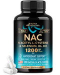 NAC Supplement | Selenium | B6 | B12 - Antioxidant, Immune Support - N Acetyl Cysteine 600 mg per Capsule, 1200 mg per Serving - Made in USA - Non-GMO, Gluten-Free