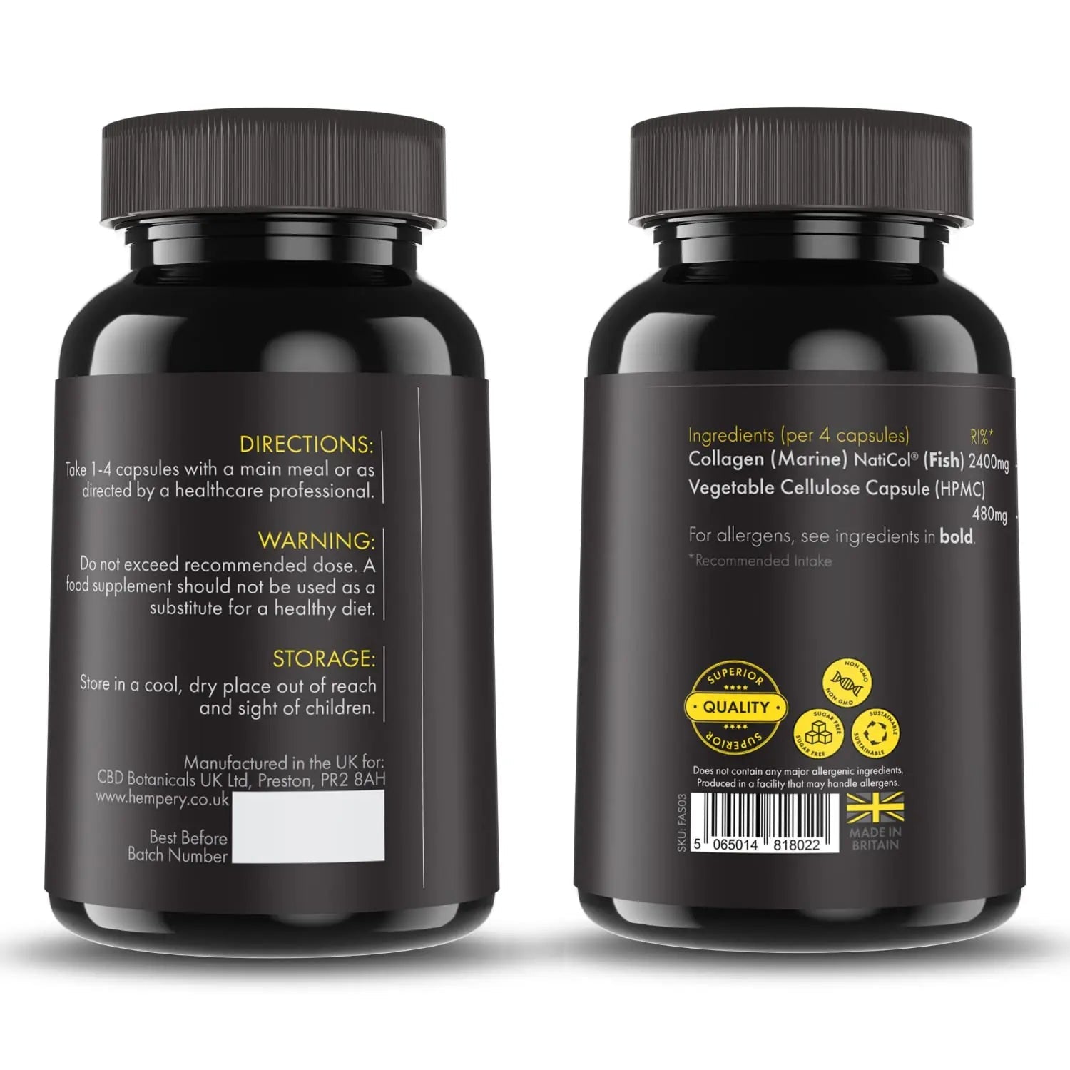 Vitalytes Marine Collagen Supplement 2400mg | 120 Marine Collagen Capsules Made in The UK Vitalytes Au supplements
