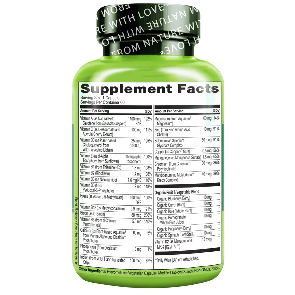 NATURELO Mens Multivitamins for Men 50+ - One Daily Multivitamin for Men with Vitamins, Minerals & Organic Whole Foods NATURELO Au supplements