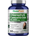 NusaPure Chlorophyll 200:1 Extract, 400 mg Equivalent to 80,000mg 60 Veggie Caps (Equivalent 80000mg per Serving, Non-GMO, Vegan) Sodium Copper Chlorophyllin NusaPure Au supplements