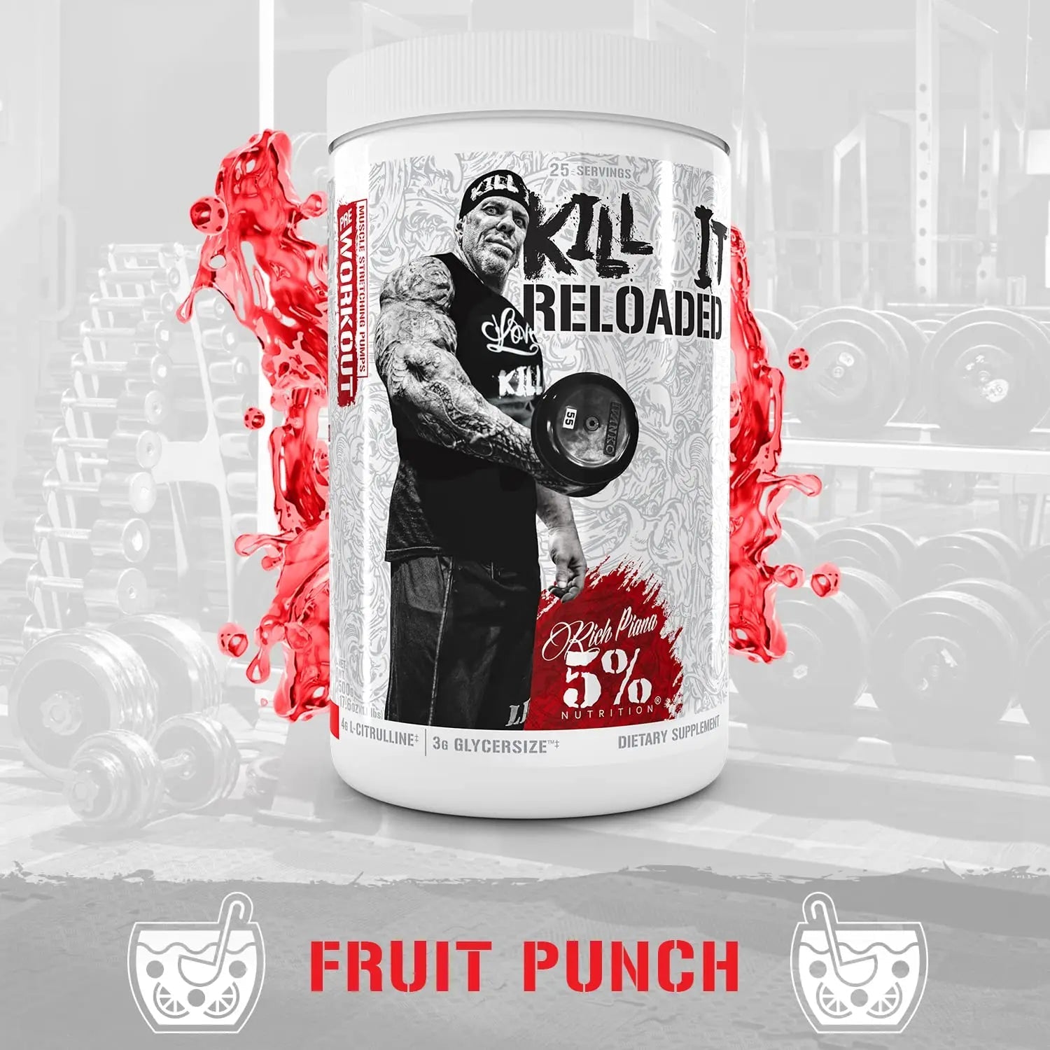 5% Nutrition Rich Piana Kill It Reloaded High Stim Pre-Workout | Ultra Energy, Focus 5% Nutrition Au supplements