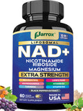 Parrox NAD+ Supplement with Liposomal NAD+, Nicotinamide Riboside, Magnesium, Vitamin B3 & B12, Resveratrol, Turmeric, Ashwagandha, Lion’s Mane,10-in-1 Extra Strength Parrox Au supplements