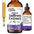 Wild & Organic Saffron Supplements 88.5 mg - Mood, Focus & Eye Support - Saffron Extract Liquid Drops - Add to Tea - 5-Month Supply - Crocus Sativus Herb