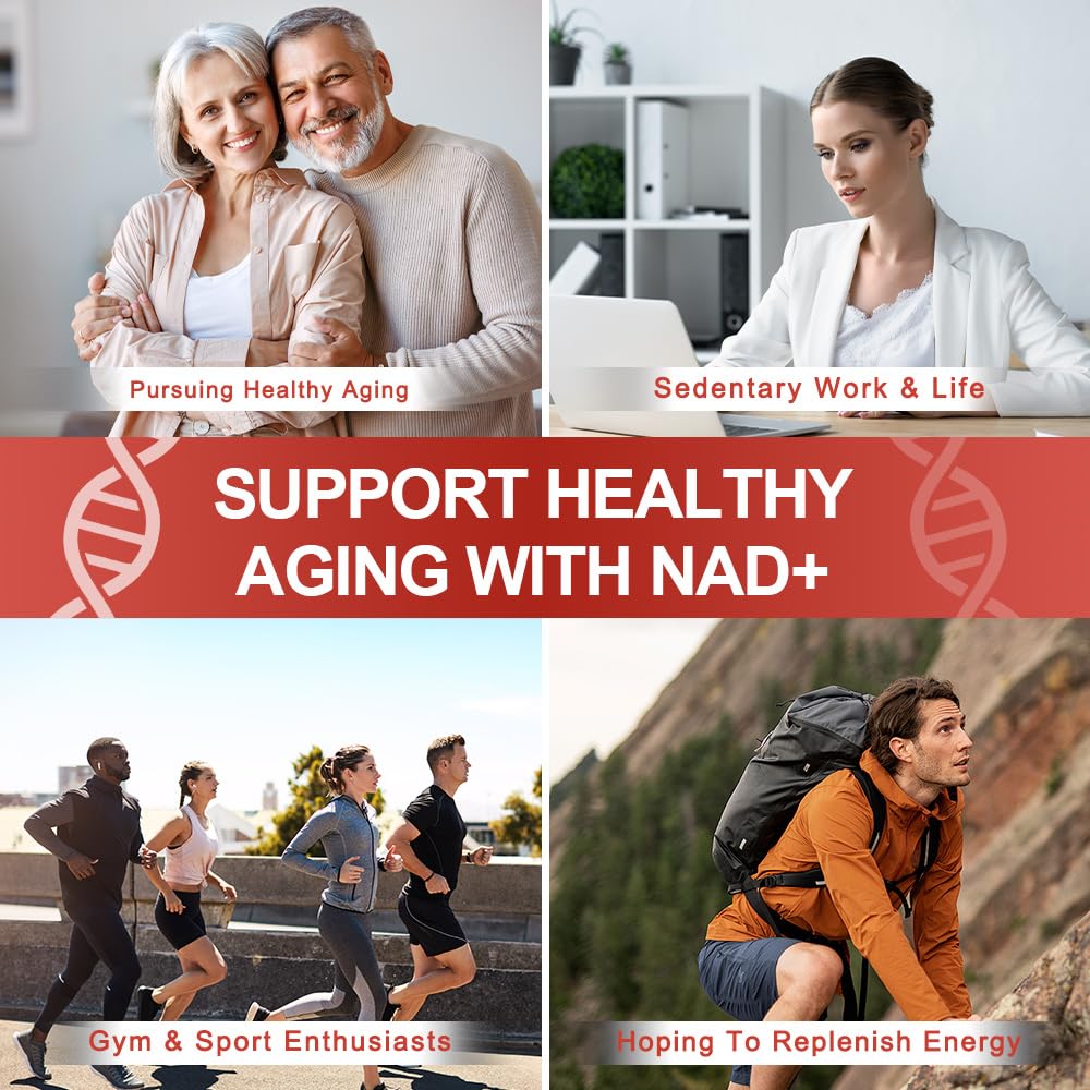Royalee NAD Supplement 1200mg Synergistic Blend with Nicotinamide Riboside, PQQ & Resveratrol - Premium Anti-Aging Supplement for Cellular Energy, Mental Clarity and Longevity (30 Packets)1 Royalee Au supplements
