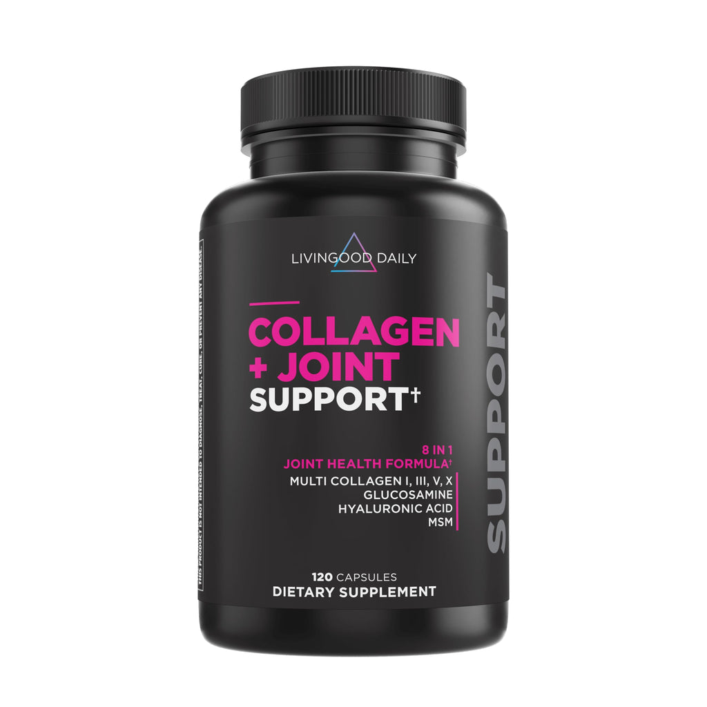 Livingood Daily Collagen + Joint Support, Grass Fed Multi Collagen Peptides I III V X with Hyaluronic Acid, Joint Support Supplement for Women & Men, Hair Skin Nails, Keto & Gluten Free, 120 Capsules Livingood Daily Au supplements