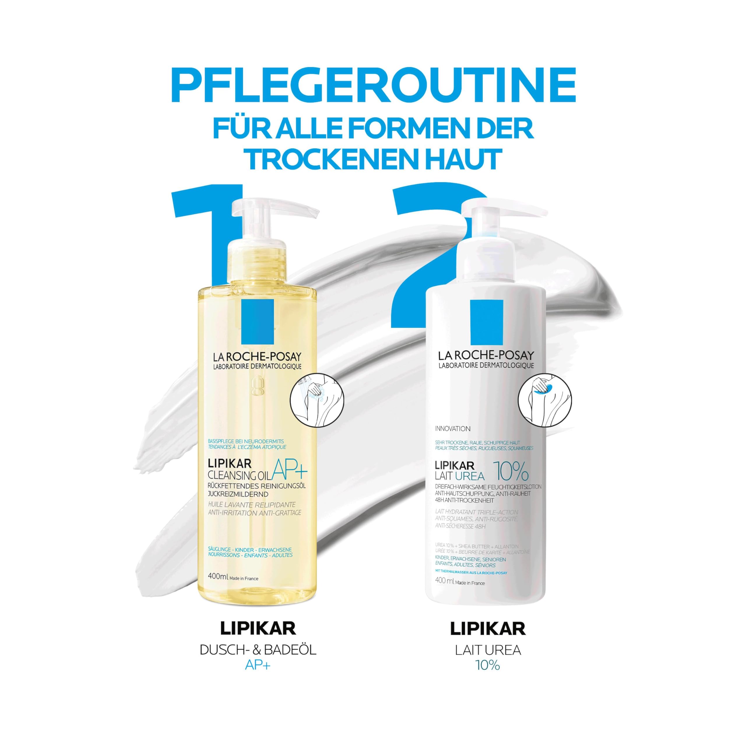 La Roche-Posay Lipikar Urea 10% Roughness Smoothing Lotion, Body Lotion For Dry Skin With 10% Urea + Shea Butter + Allantoin