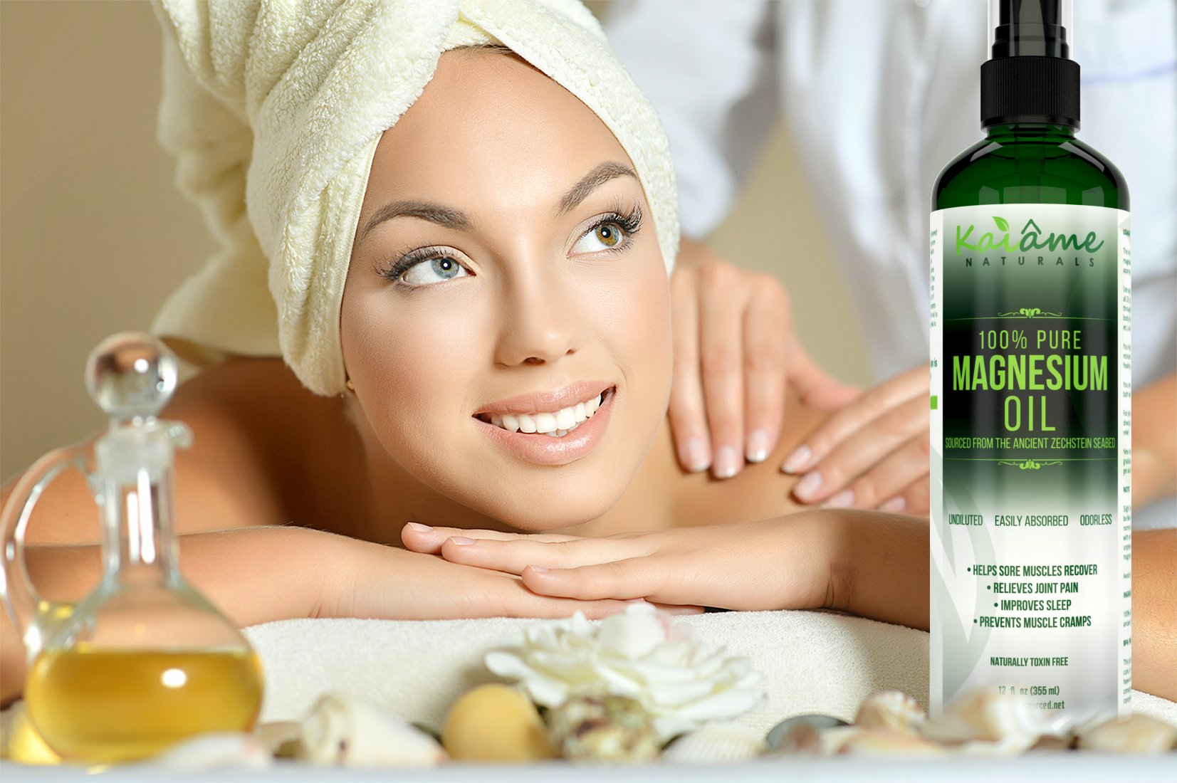 Kaiame Naturals Magnesium Oil Spray, Large 12 oz, Undiluted, Pure and Organic, Sourced from Ancient Zechstein Seabed Kaiame Naturals Au supplements
