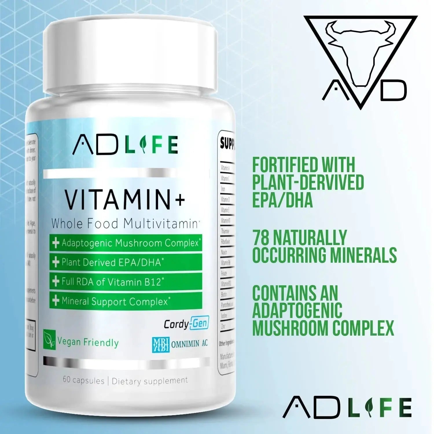 Project AD Vitamin+ Multimineral Multivitamin Supplement Complete Antioxidant, Energy & Immune Support. (60 Servings) PROJECT AD LLC Au supplements