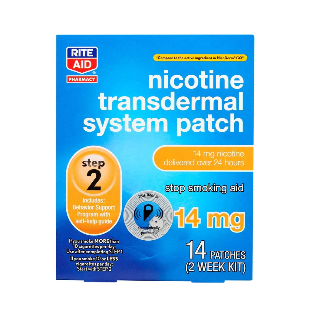 Rite Aid Nicotine Transdermal System Patch, Step 2, 14mg - 14 ct, Nicotine Rite Aid Au supplements