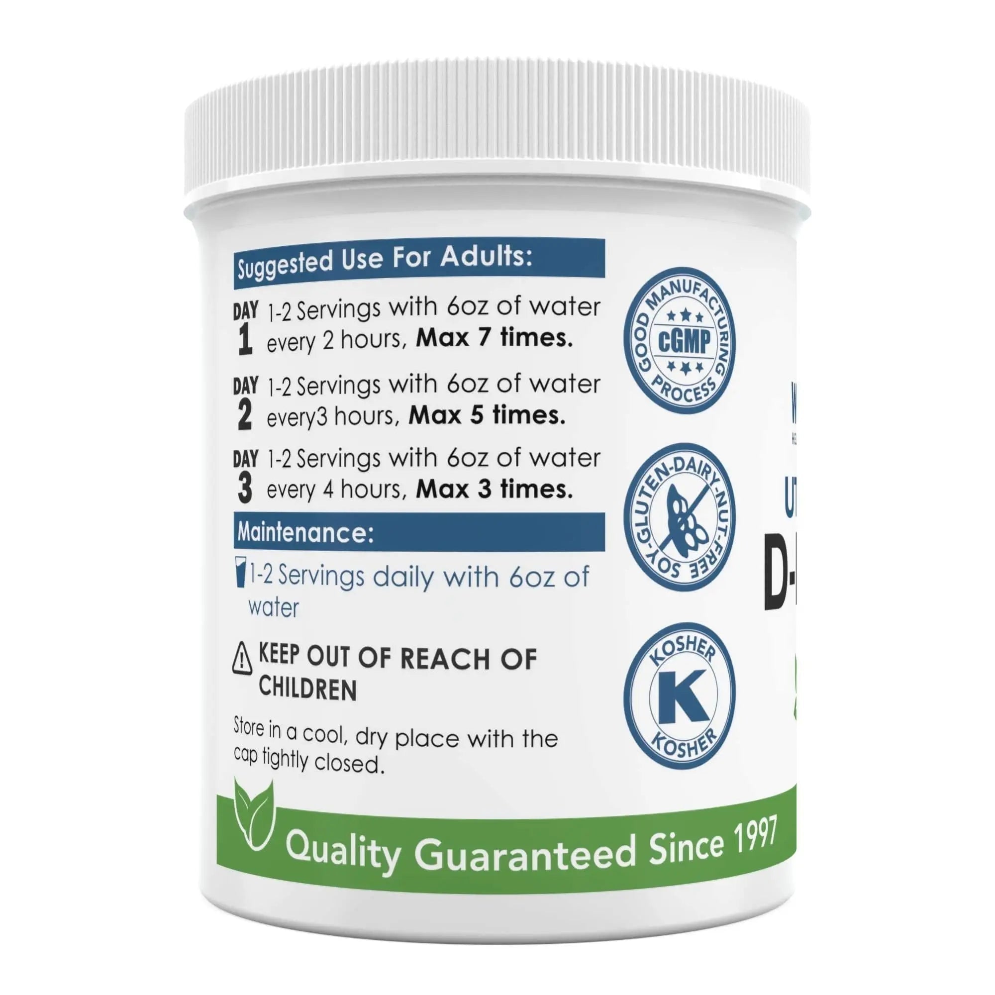 Now New UTI-Slip D Mannose Non GMO Organic Source Powder 65g jar WellnessPartners Au supplements