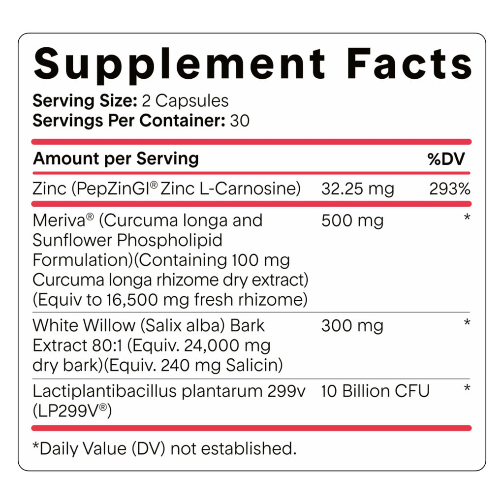 Goodness Lover Inflammation Pro, with 10 Billion CFU for Digestive Support, Curcumin, White Willow bark Extract, Zero fillers, Vegan, 30 Servings
