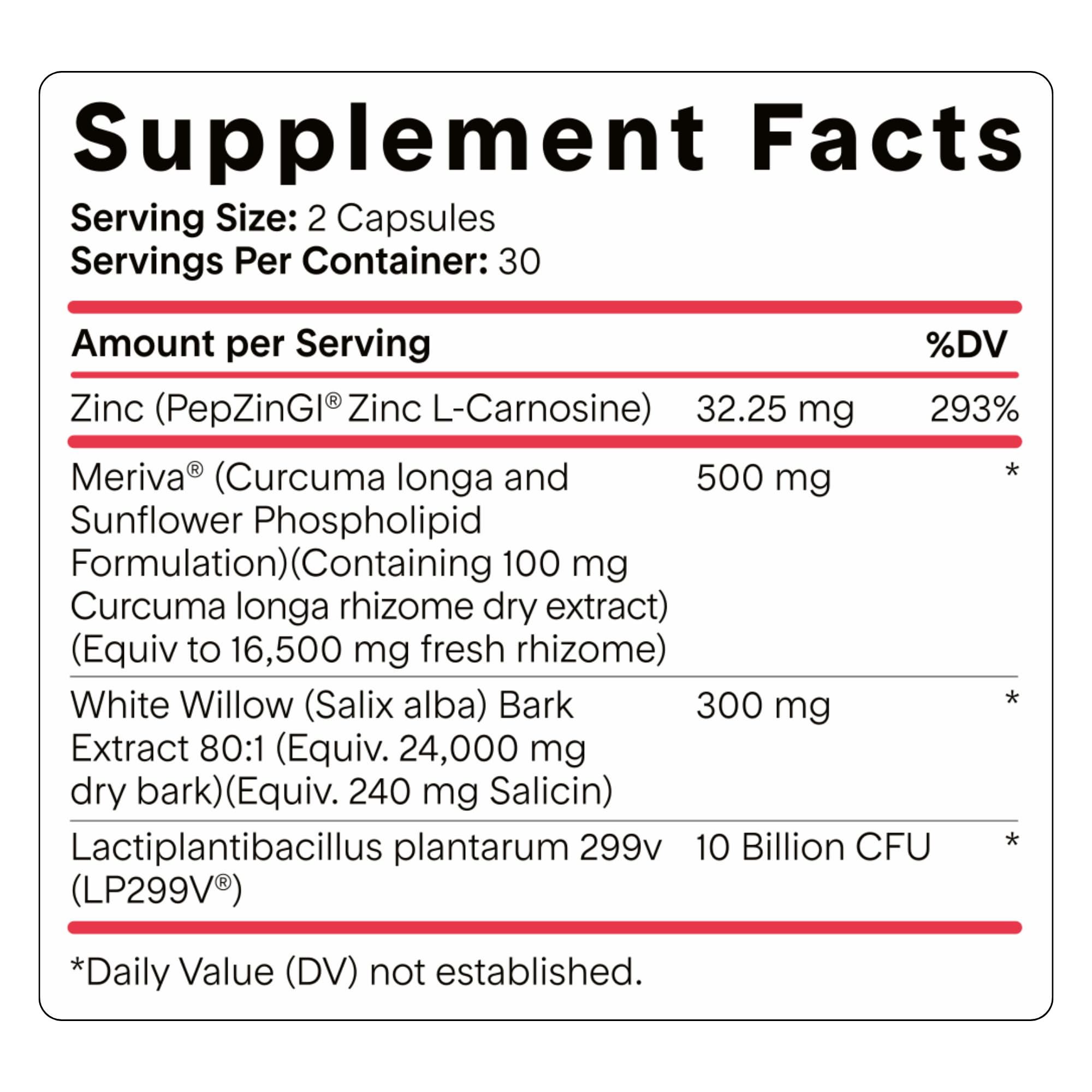 Goodness Lover Inflammation Pro, with 10 Billion CFU for Digestive Support, Curcumin, White Willow bark Extract, Zero fillers, Vegan, 30 Servings