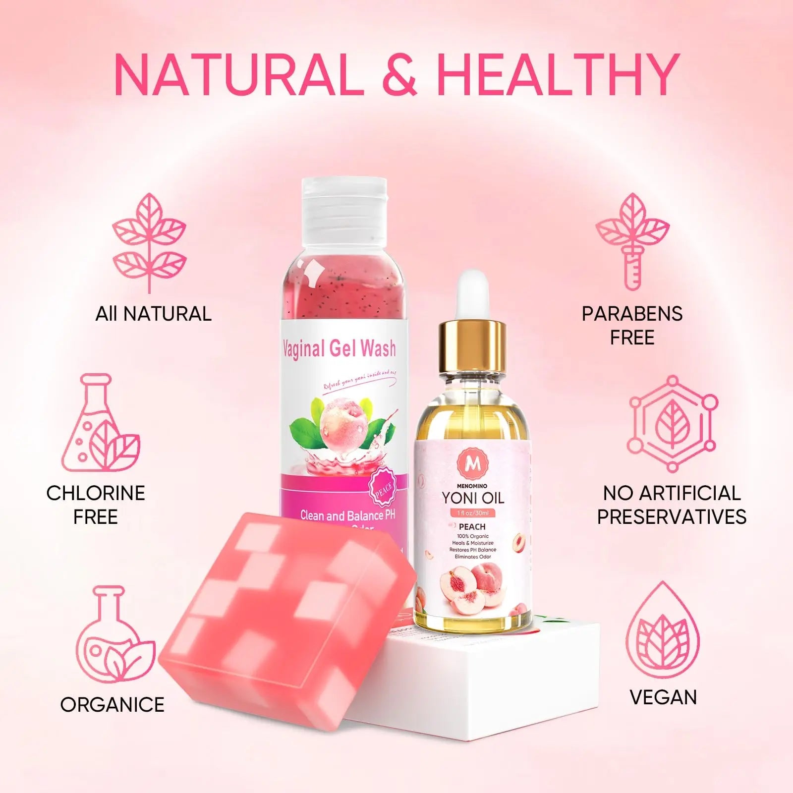 Feminine Wash & Yoni Oil & Yoni Soap Bar Set for Women, 1 Fl.Oz Natural Feminine Oil, Feminine MENOMINO Au supplements