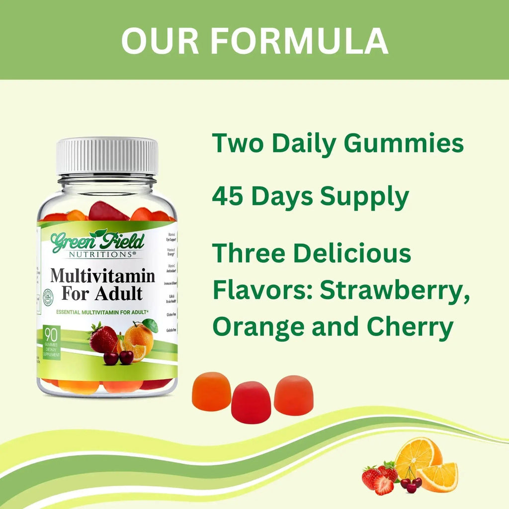 Greenfield Nutritions Halal Multivitamins for Adults | 90 Halal Vitamins for Women & Men | All Essential Gelatin Free Halal Gummy Vitamin, Mineral GREEN FIELD NUTRITIONS Au supplements