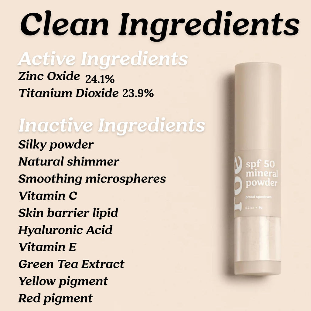 Roe Wellness- Kids SPF 50 Brush On Mineral Sunscreen Powder EWG, Reef-Friendly, Easy to Apply for Kids, Babies & Parents