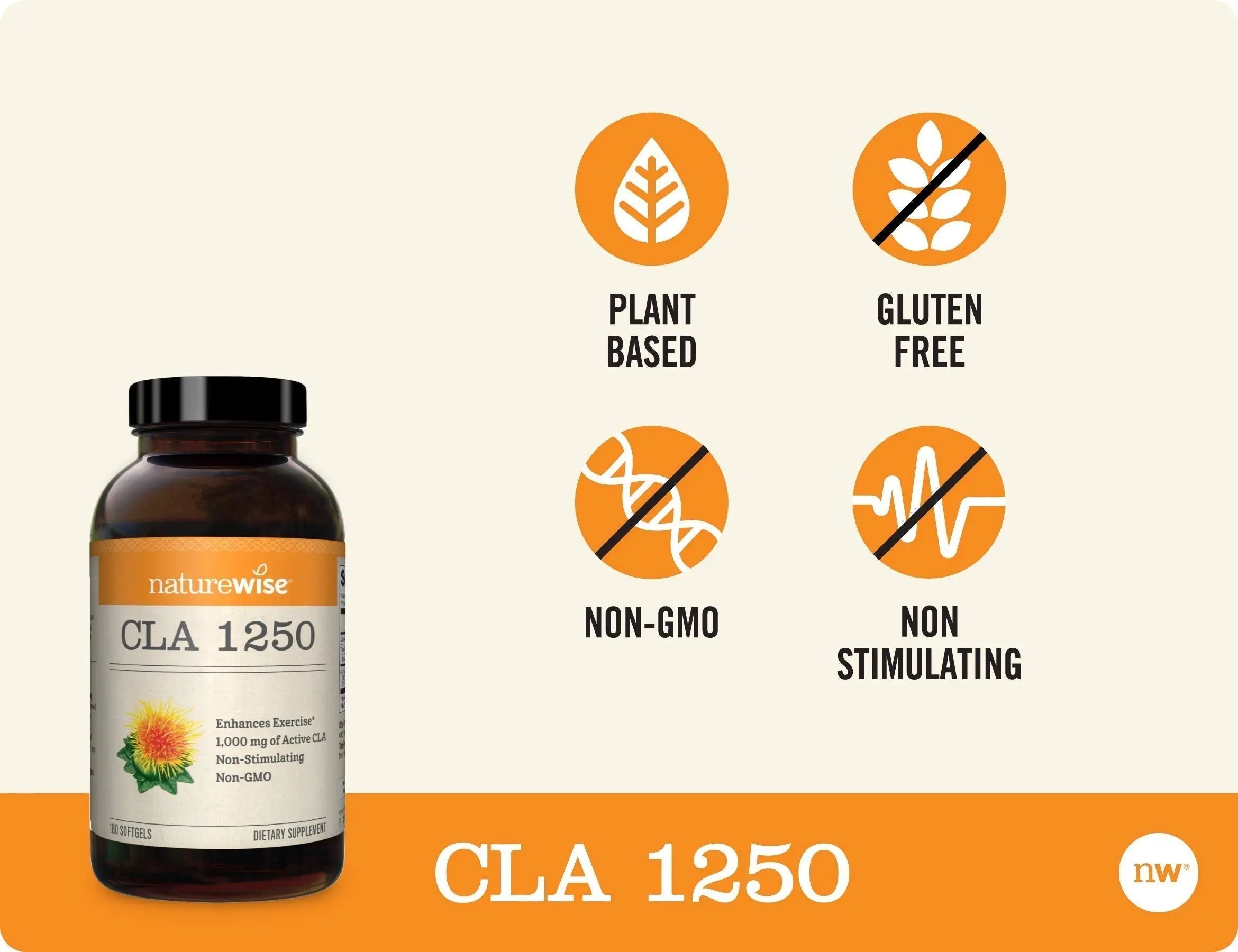 NatureWise CLA 1250 Support Exercise Naturally (2-Month Supply), Support Fitness goals NatureWise Au supplements