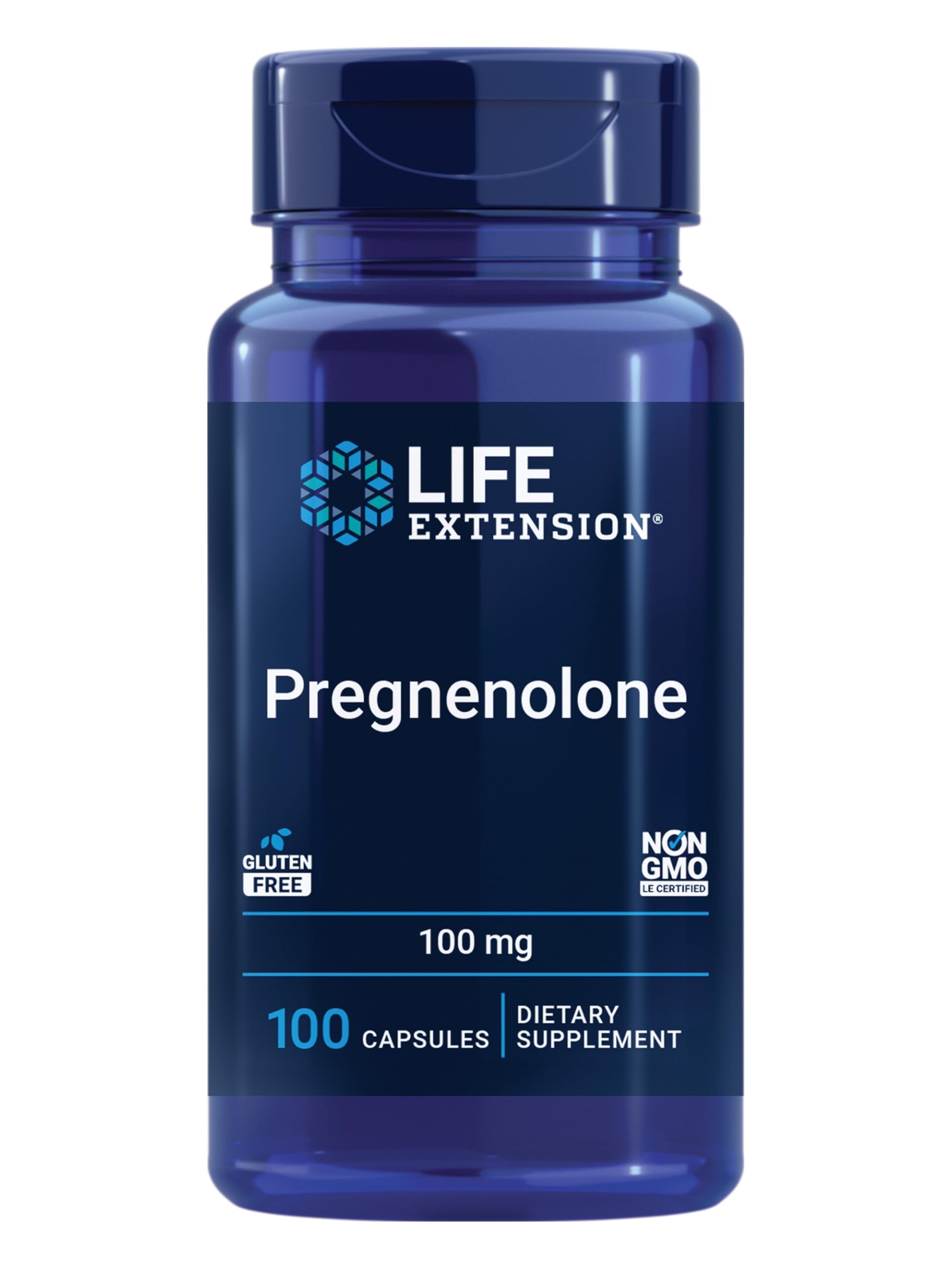 Life Extension Pregnenolone - Hormone Balance Supplement for Healthy Hormone Levels, 100 mg - Hormone Balance, Memory, Focus, Cognitive Health - Gluten-Free, Non-GMO, 100 Capsules Life Extension Au supplements