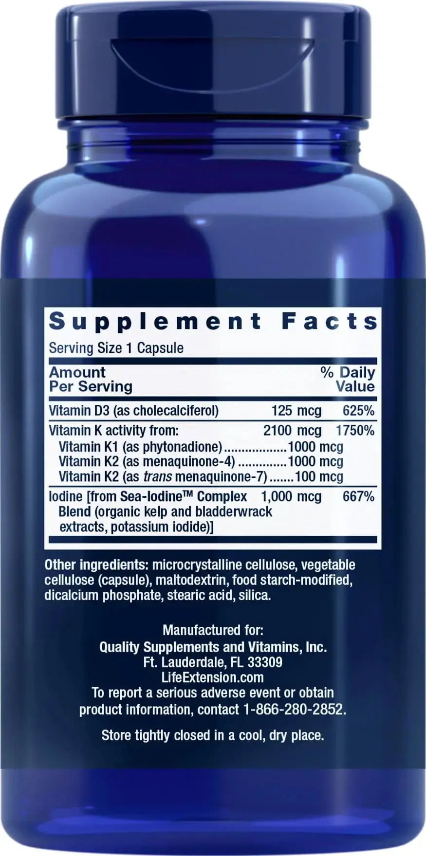 Life Extension Vitamins D and K with Sea-Iodine 60 Capsules (2pack) Life Extension Au supplements