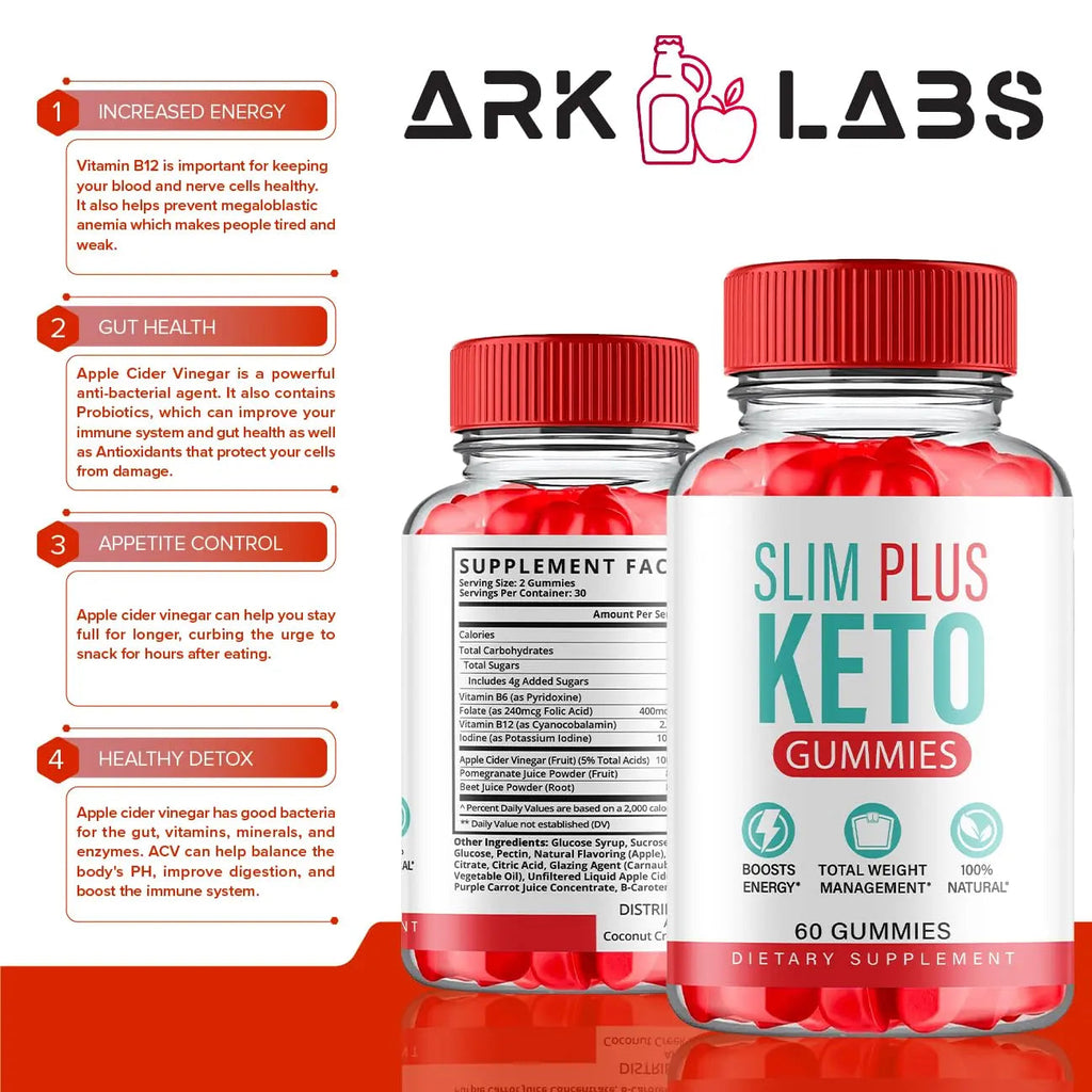 (3 Pack) Slim Plus Keto Gummies - Slim Plus Keto ACV Gummies with Apple Cider Vinegar Ark Labs Au supplements