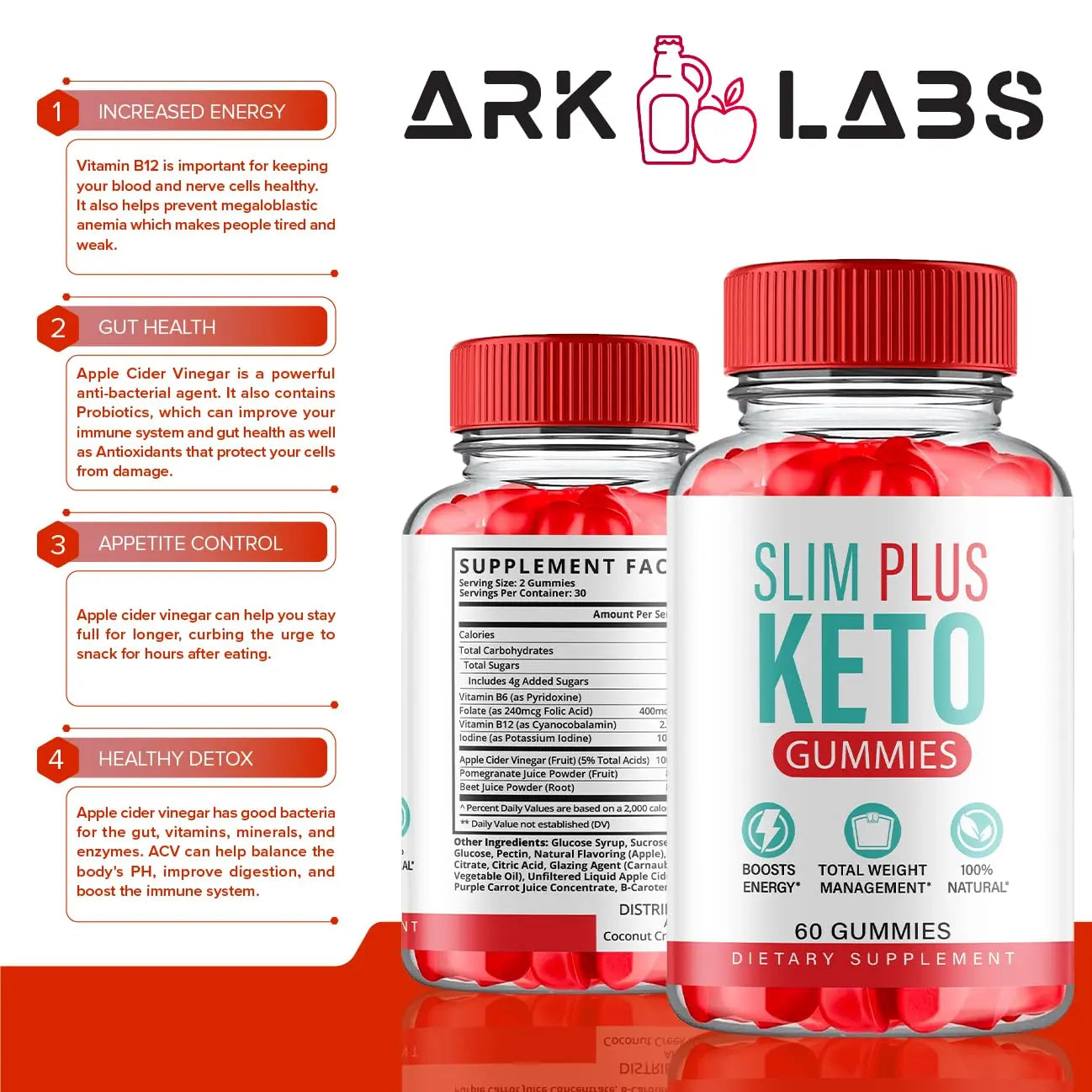 (3 Pack) Slim Plus Keto Gummies - Slim Plus Keto ACV Gummies with Apple Cider Vinegar Ark Labs Au supplements