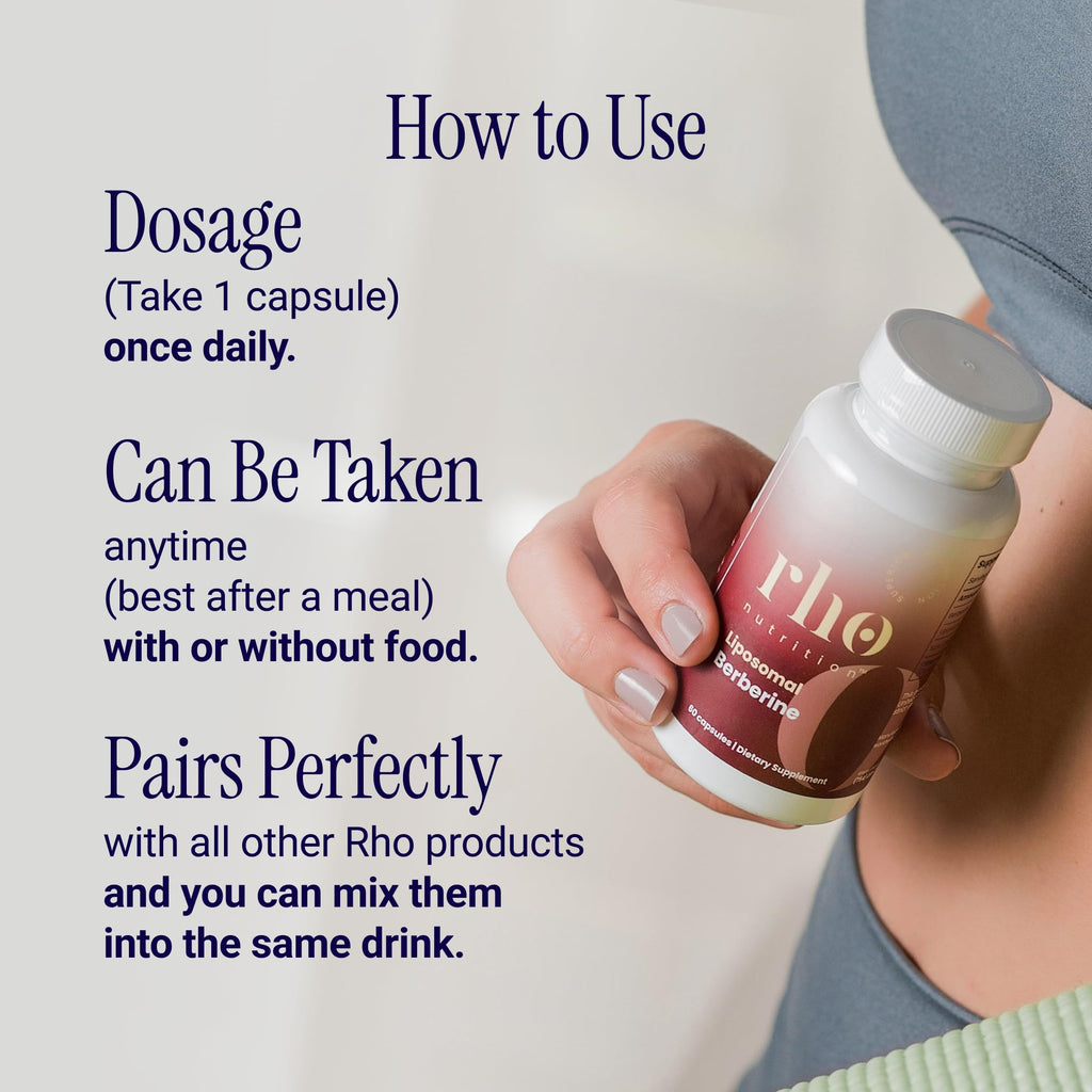 Rho Nutrition Liposomal Berberine Capsules - Ultra High Absorption Supplement – Supports Immune Function, Gut Health and Metabolic