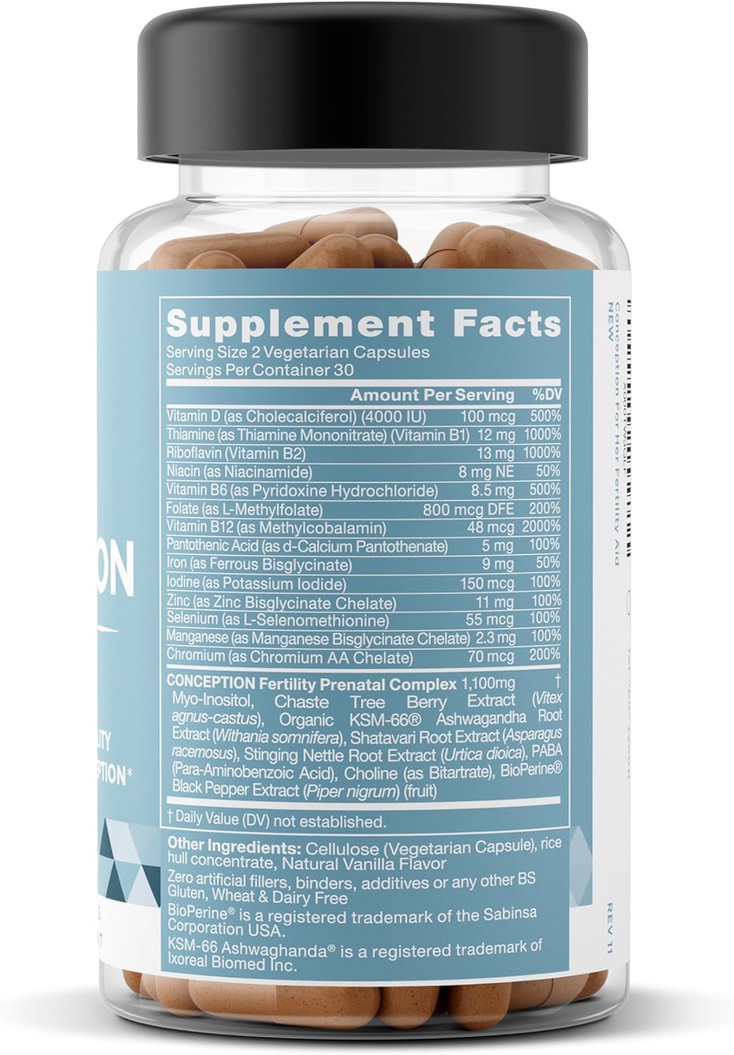 Eu Natural Conception for Her Fertility Supplements for Women - Ovulation, Hormonal Balance & Regular Cycle Support - Myo-Inositol, Folate, Folic Acid & Vitex - 60 Vegetarian Capsules Eu Natural Au supplements