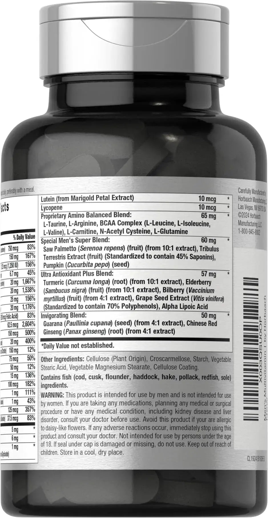 Horbäach Mens Multivitamin | 60 Caplets | Advanced Formula | with Vitamin C, D, Magnesium, Minerals & More | Horbäach Au supplements