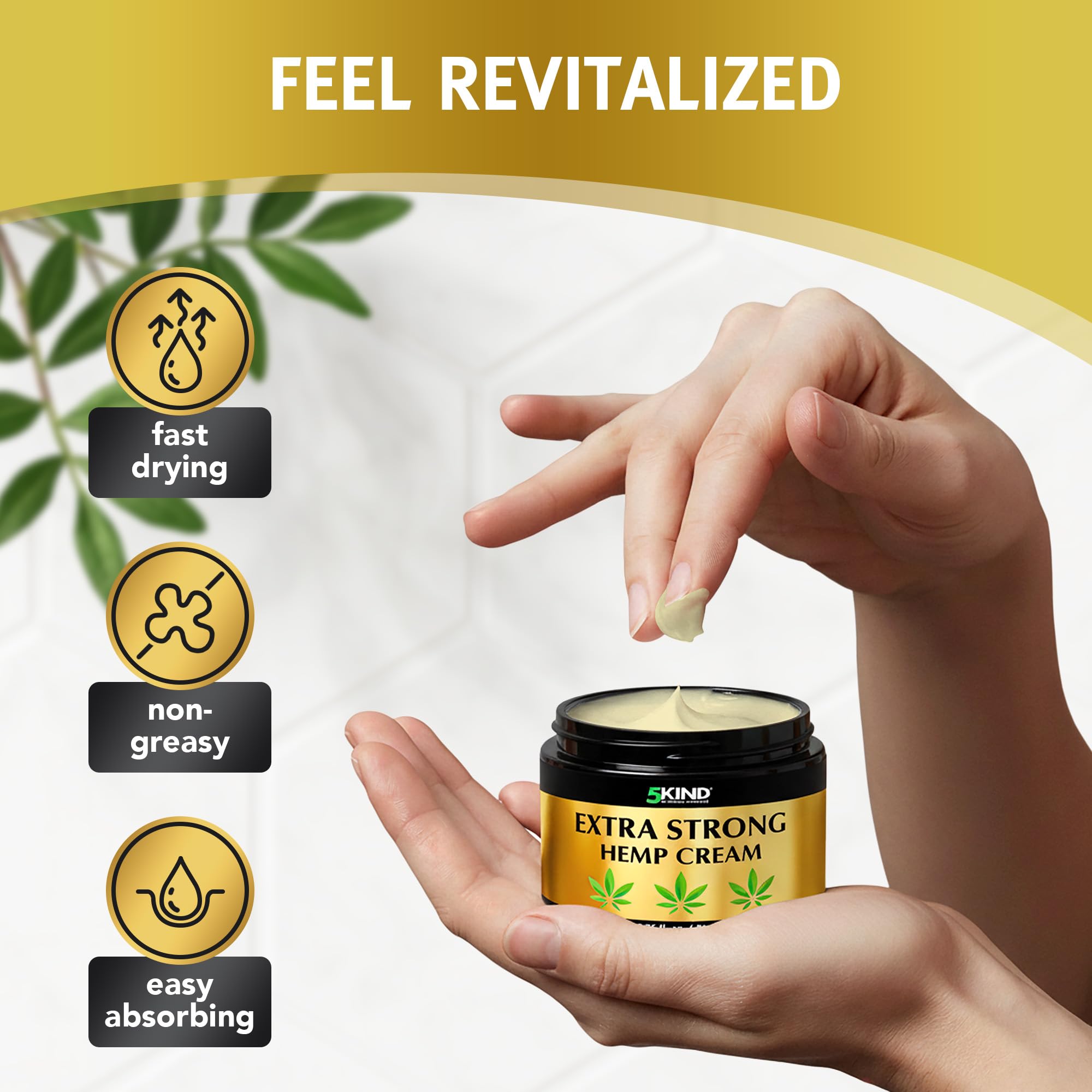 5kind Extra Strong Hemp Cream 6.76 fl oz - Maximum Strength - Natural Topical Cream - Muscle Rub for Lower Back, Joints, Neck, Knees, Shoulders 5kind clinical skincare Au supplements
