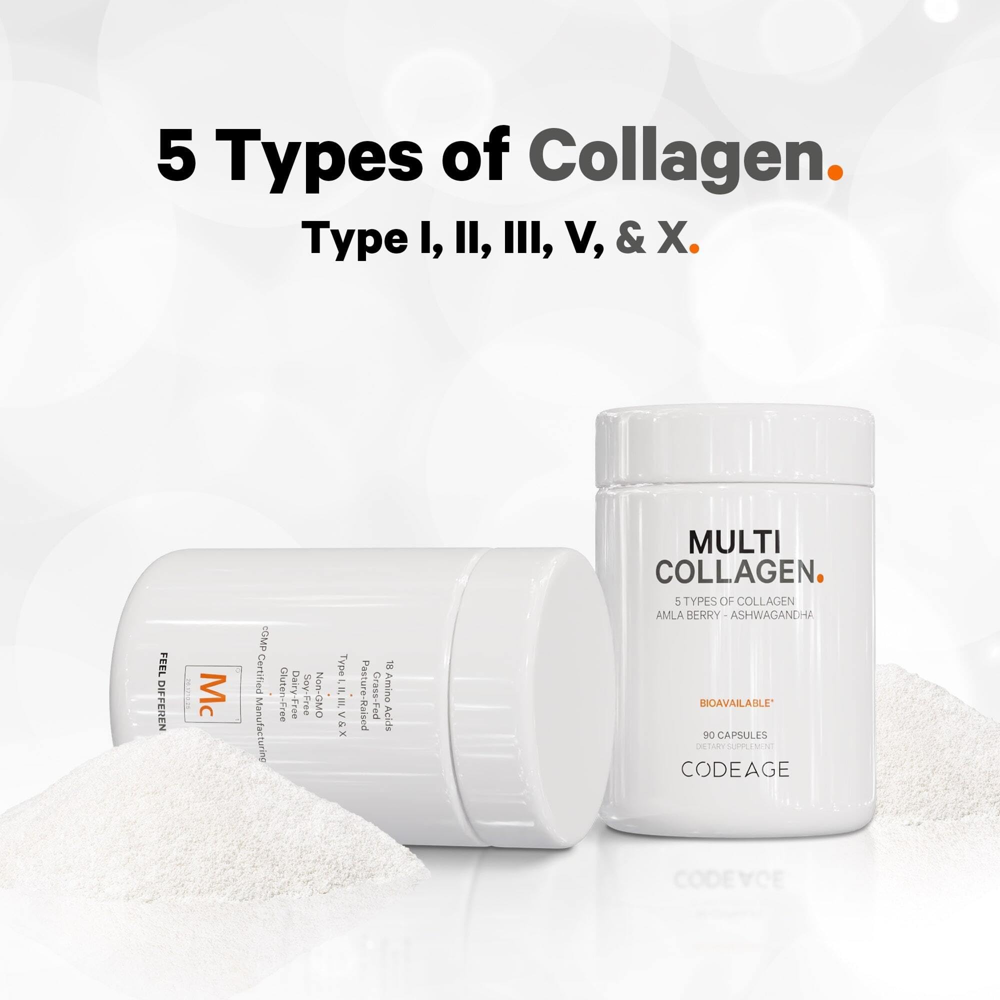 Codeage Multi Collagen Protein Capsules & Probiotics for Women Bundle | Multi Collagen Pills, Collagen Types I, II, II, V & X, 90 Count | Prebiotics & Probiotics for Women - Soy & Dairy Free, 60 Count Codeage Au supplements