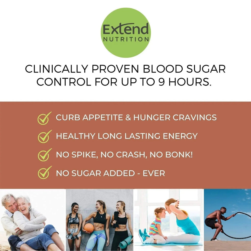 Extend Nutrition Diabetic Snacks for Sugar Control, Low Carb, Low Sugar, Low Calorie Snacks Extend Bar Au supplements