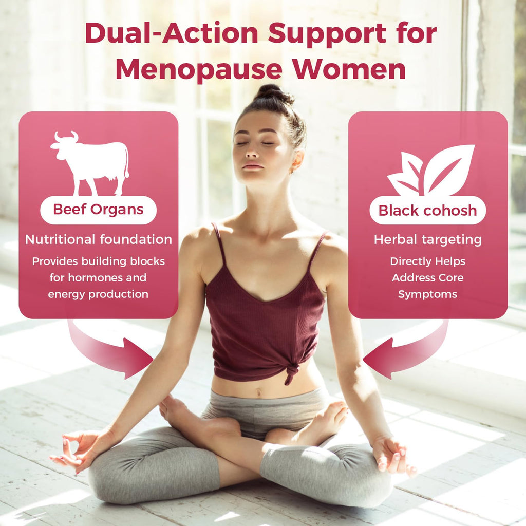 GREENPEOPLE Menopause Supplements for Women Gummies - 16-in-1 Dual Action Menopause Relief W/Black Cohosh, Vitex, Beef Organs for Hormone Balance, Hot Flashes, Night Sweats & Mood, Sugar-Free 60 CT GREENPEOPLE Au supplements