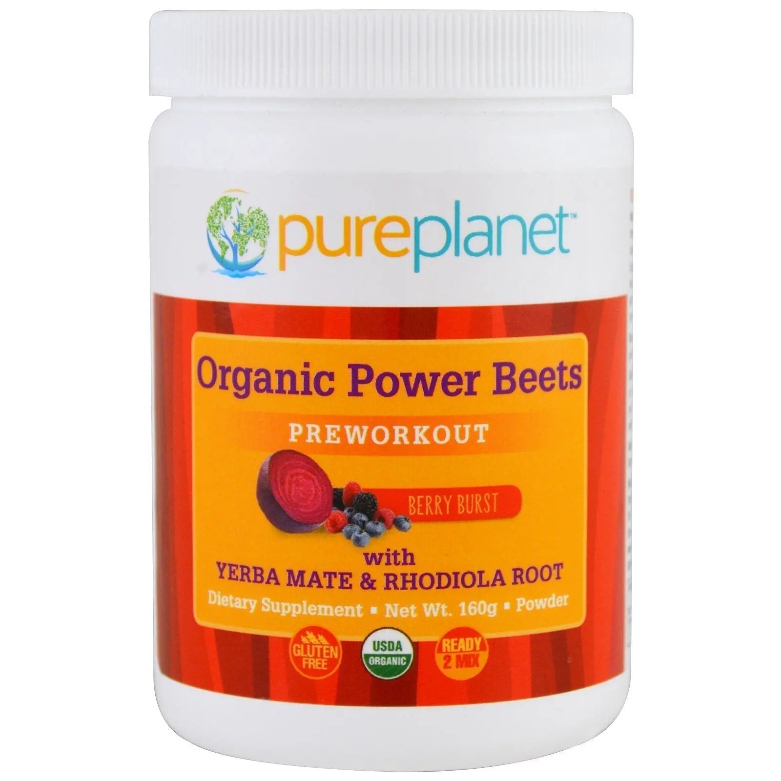 Pure Planet Organic Power Beets Preworkout Berry Burst 160 g PURE PLANET Au supplements