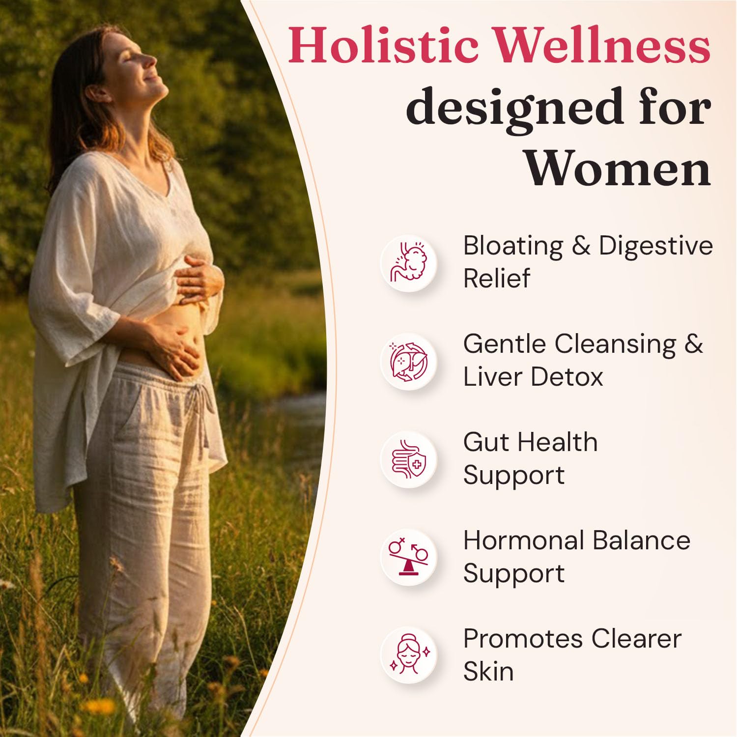 Nourished Natural Health Detox + Debloat - Detox Cleanse and Bloating Relief for Women - Liver and Digestive Support with Milk Thistle, Dandelion, Fennel & Turmeric