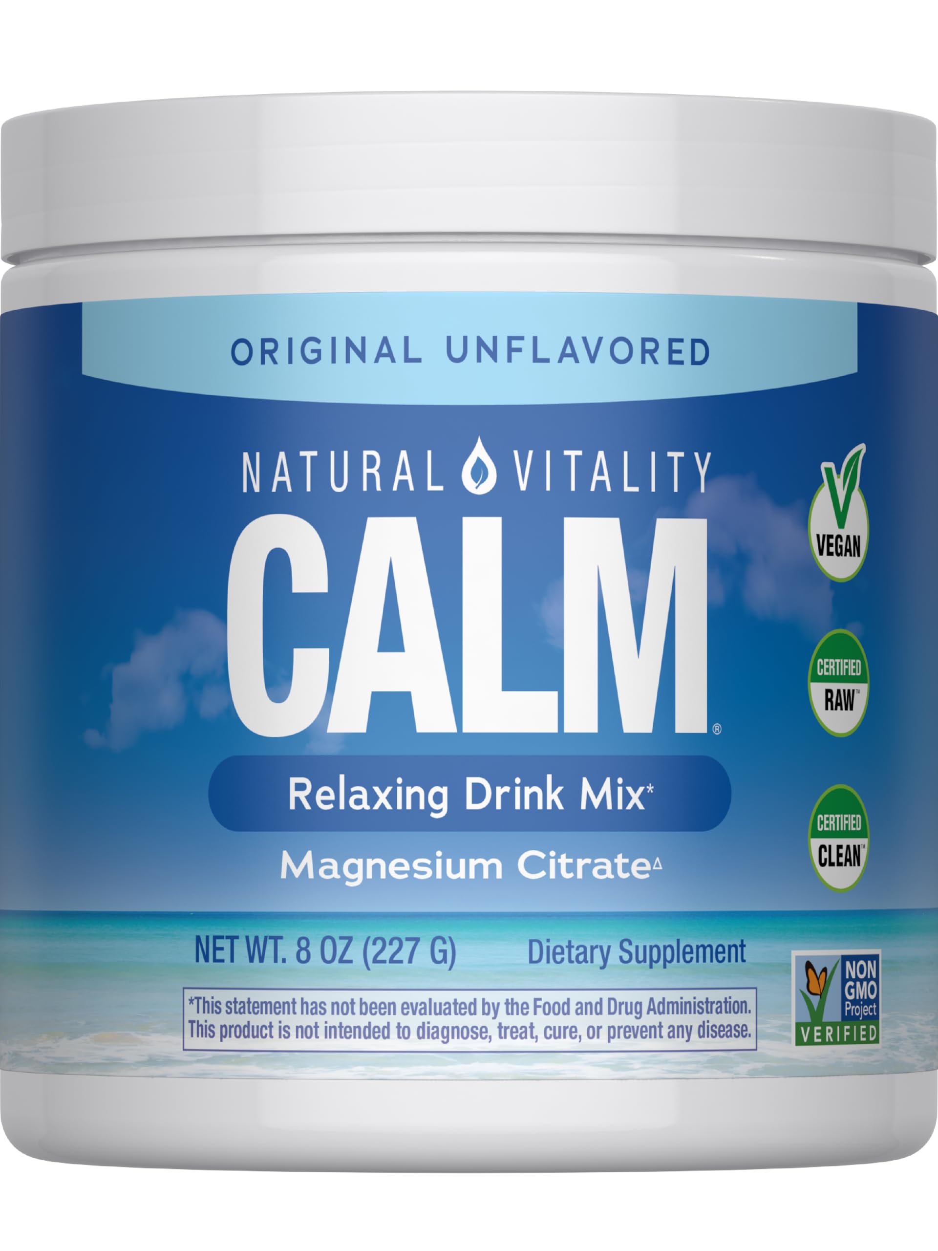 Natural Vitality MaxCalm Magnesium Powder | High Absorbable Ionic Glycinate and Citrate Formula | 8oz Unflavored Supplement