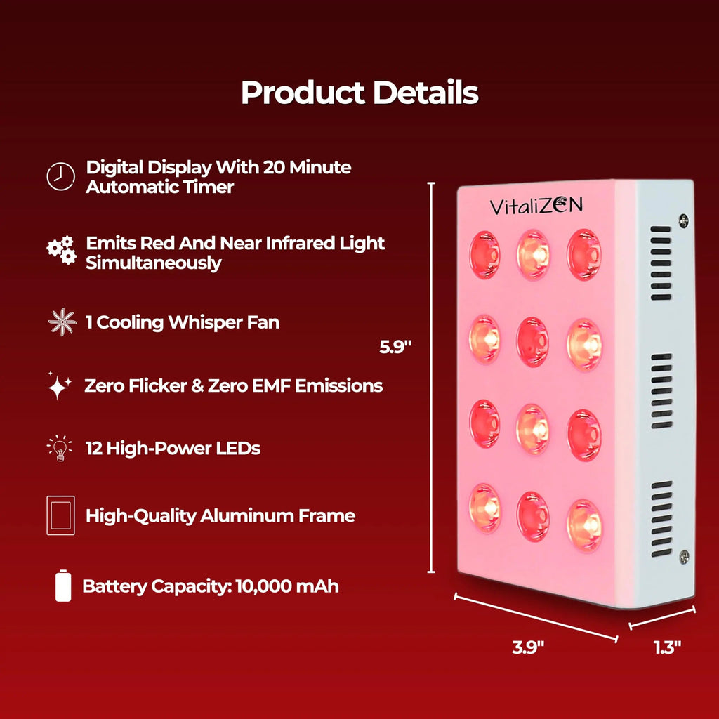 VitaliZEN Cosmo 60 Watt, Rechargeable Red & Near-Infrared Light Therapy Device. 660nm & 850nm VitaliZEN Au supplements
