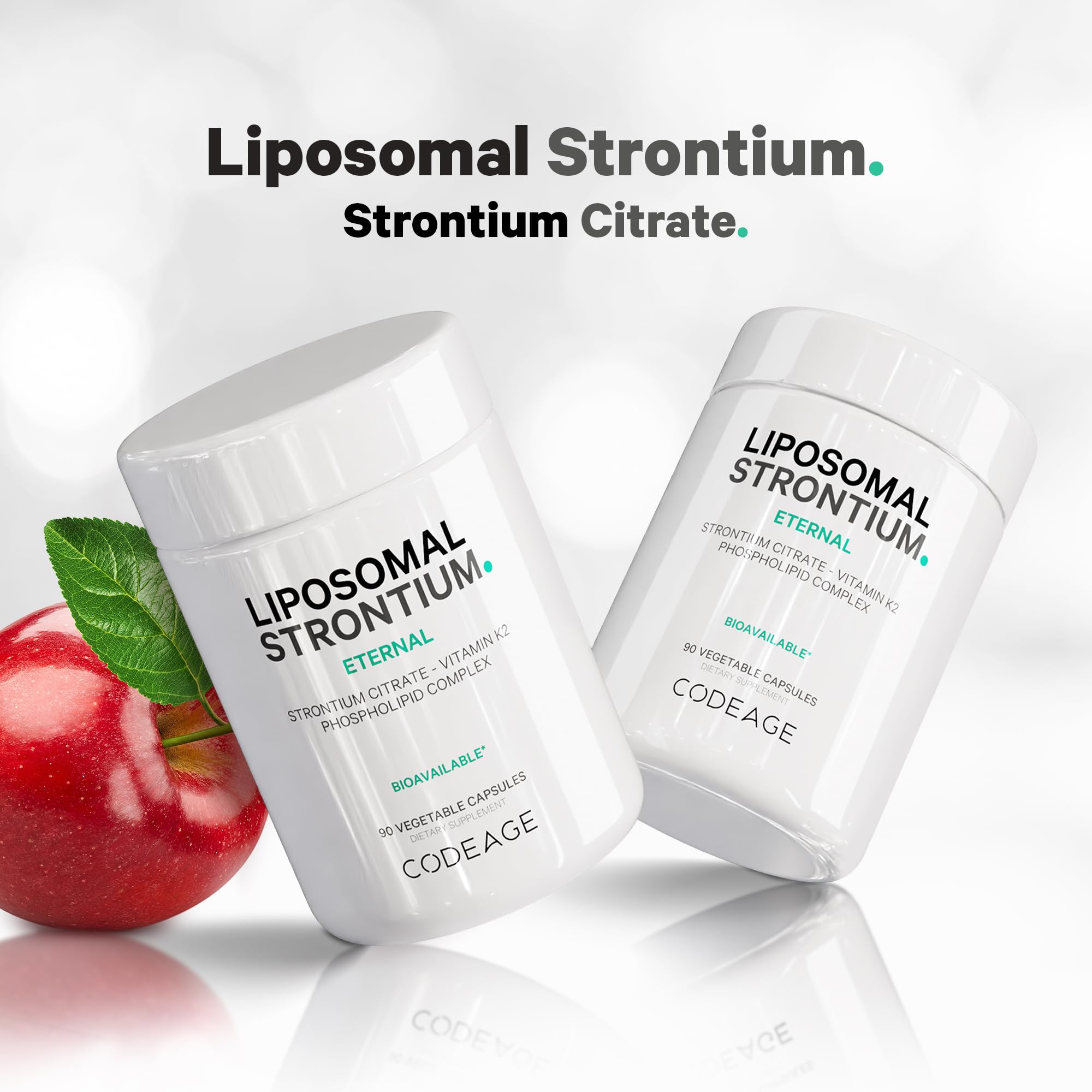 Codeage Liposomal Strontium Supplement - Strontium Citrate, Vitamin K2 MK-7, Liposomal Delivery, Non-GMO, Gluten-Free - 90 Capsules Codeage Au supplements