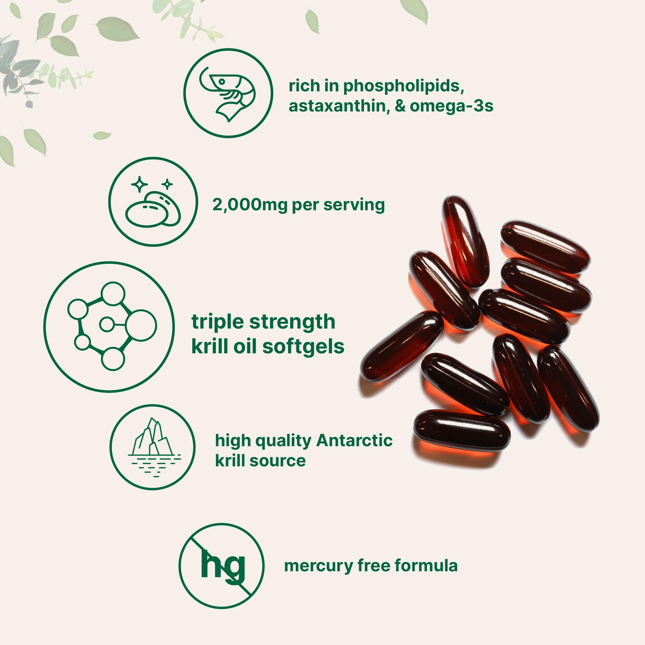 Micro Ingredients Antarctic Krill Oil Supplement, 2,000mg Per Serving, 240 Softgels, Triple Strength, Rich in Omega-3s EPA, DHA & Natural Astaxanthin