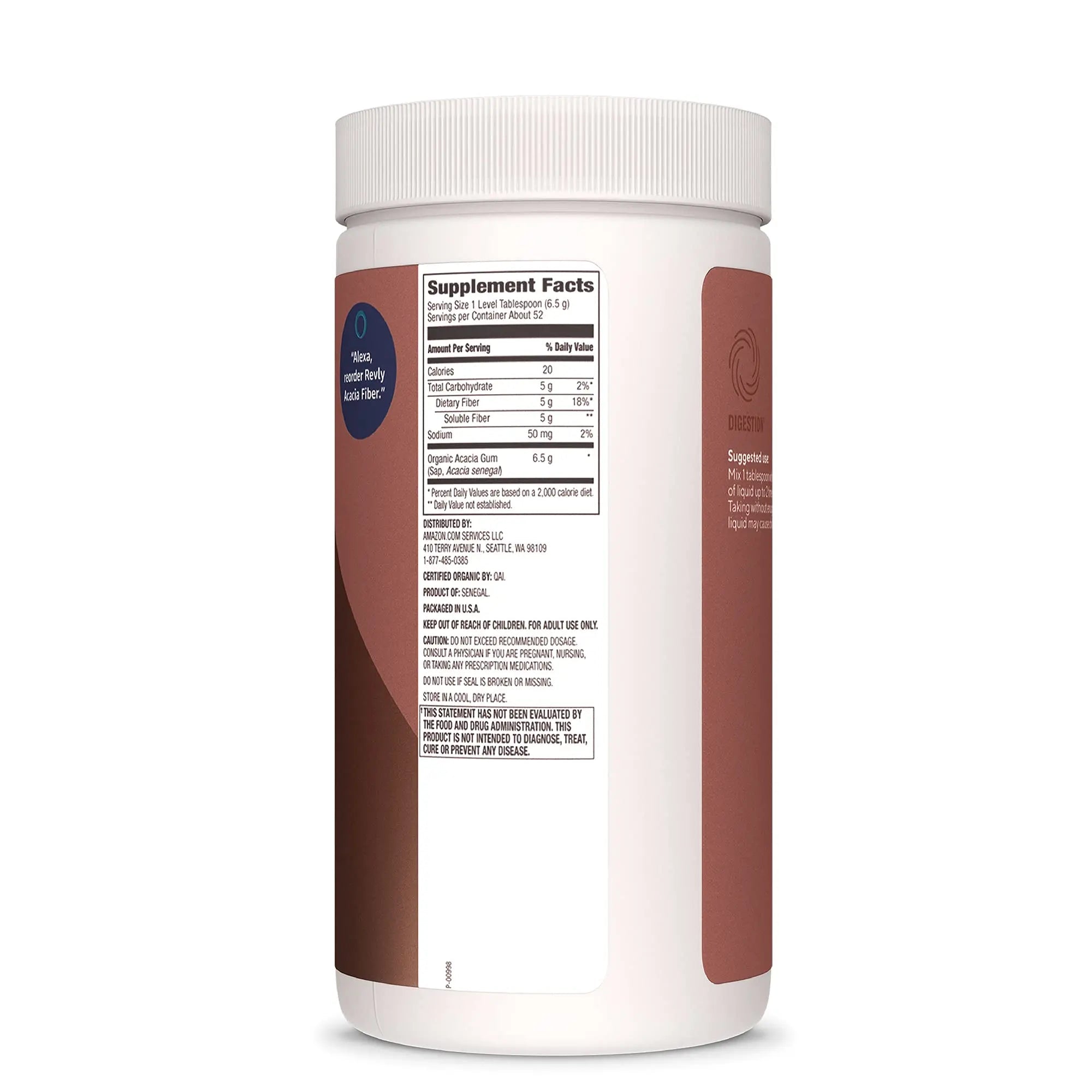 Amazon Brand - Revly Organic Acacia Fiber Powder, Supports Digestive Health Revly Au supplements