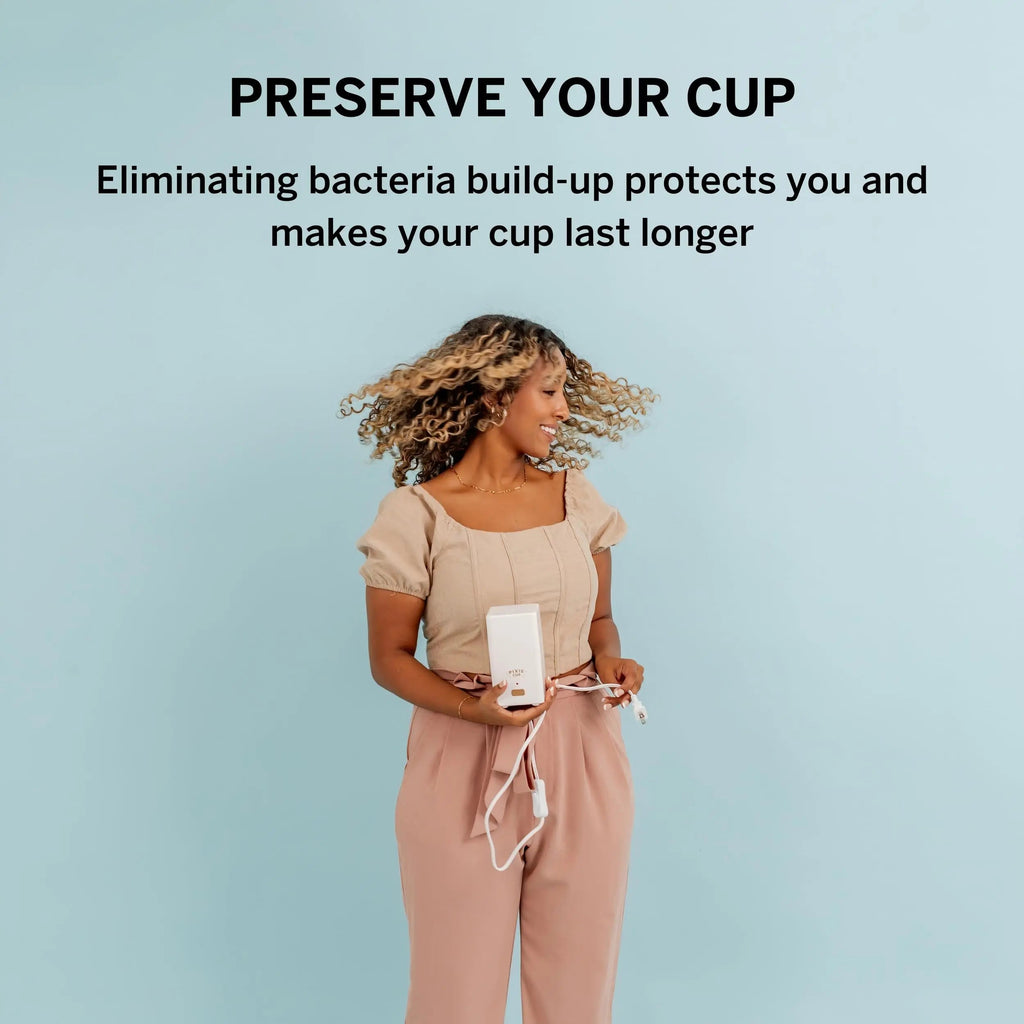 Pixie Menstrual Cup Sterilizer Cleaner Machine - The Only Hinged Lid Steamer & Drying Stand Pixie Cup Au supplements
