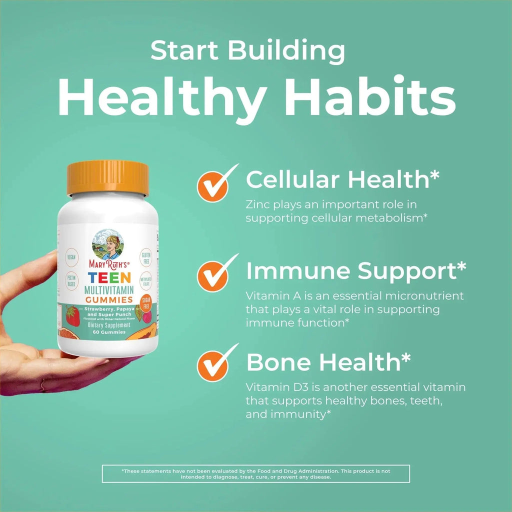 MaryRuth Organics Multivitamin for Teens | Teen Multivitamin Multimineral Gummies with Vitamin B, C, D and E, Biotin, Zinc MaryRuth Organics Au supplements
