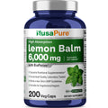 NusaPure Lemon Balm 30:1 Extract, 200 mg Equivalent to 6000mg Per Vegan Caps - 200 Count Non-GMO, Vegan Bioperine NusaPure Au supplements
