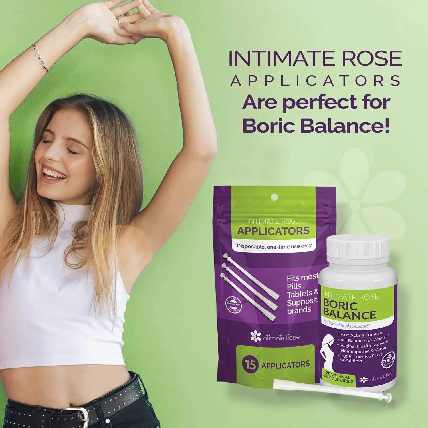 Intimate Rose 45 Count Vaginal Suppository Applicator - Fits Most Boric Acid Suppositories & Vaginal Intimate Rose Au supplements