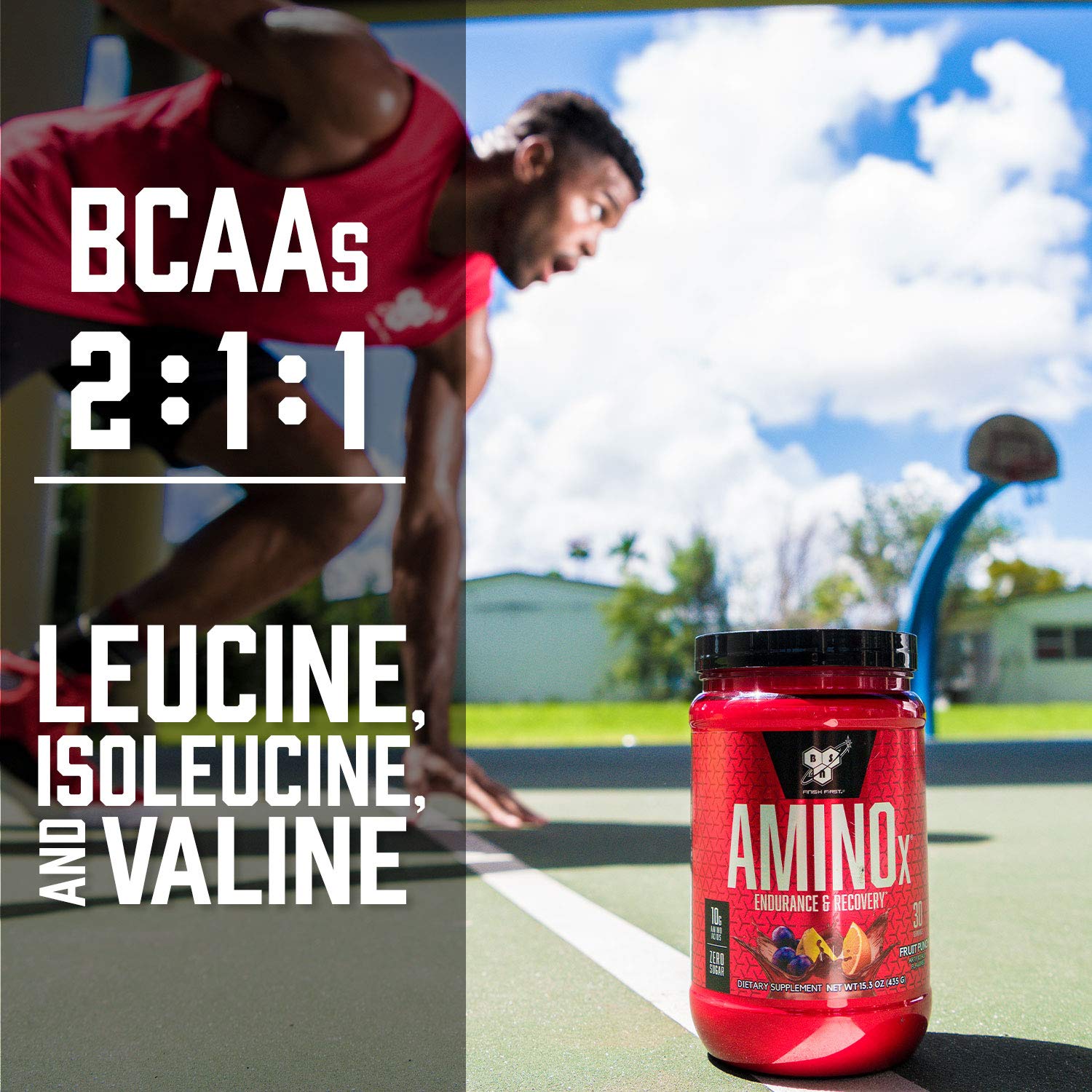 BSN Amino X Muscle Recovery & Endurance Powder with BCAAs, 10 Grams of Amino Acids, Keto Friendly, Caffeine-Free, Support Endurance, Zero Sugar, Blue Raz,