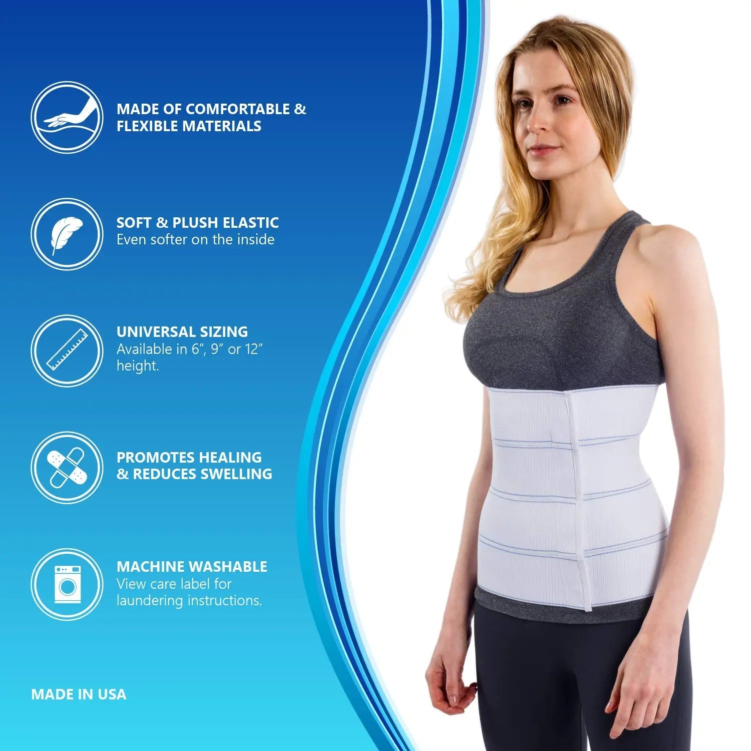 NYOrtho Abdominal Binder Lower Waist Support Belt - Compression Wrap for Men and Women NYOrtho Au supplements