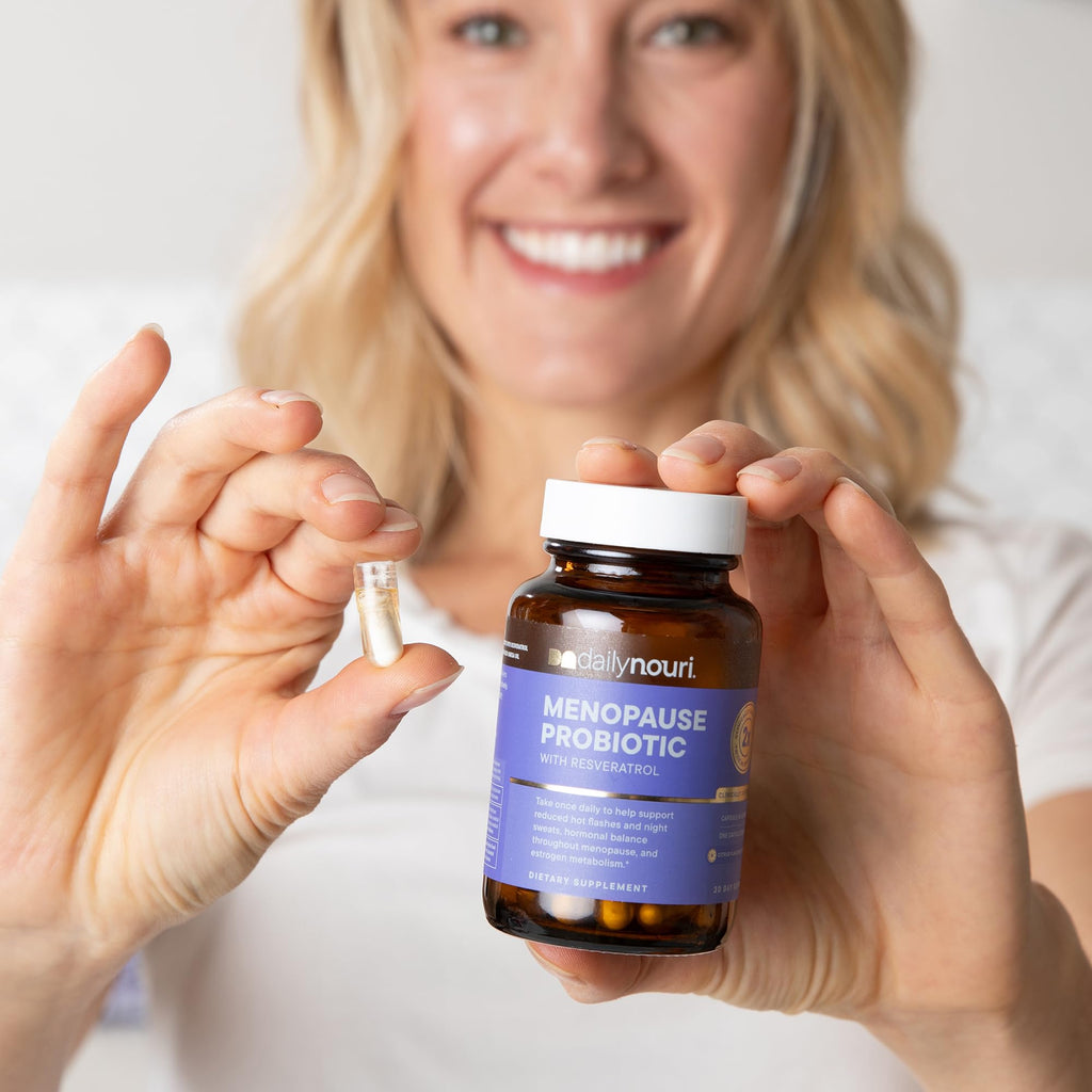 Daily Nouri Menopause Probiotics for Women | Hormonal Balance, Hot Flashes, Night Sweats & Gut Health | 3 Clinically Studied Strains