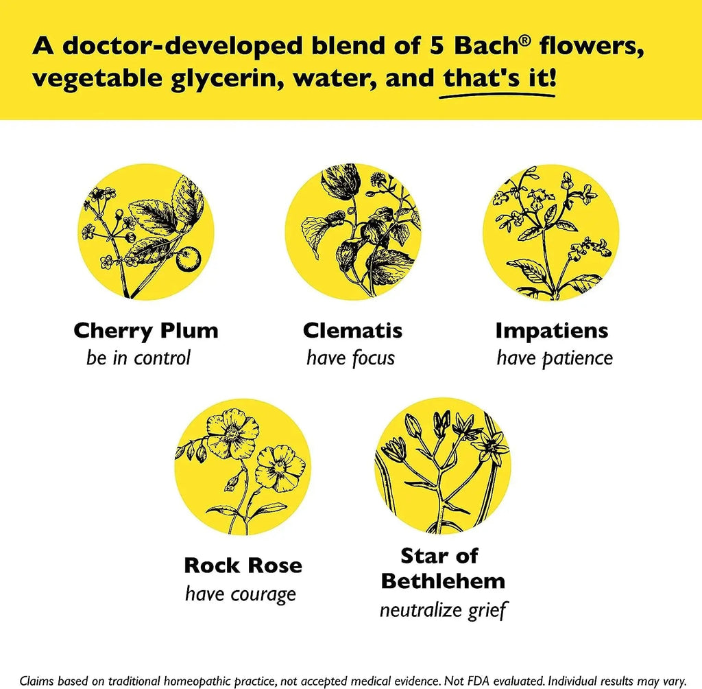 Bach RESCUE Remedy Dropper 10mL Bundle, Non-Alcohol Formula, Natural Stress Relief RESCUE Au supplements