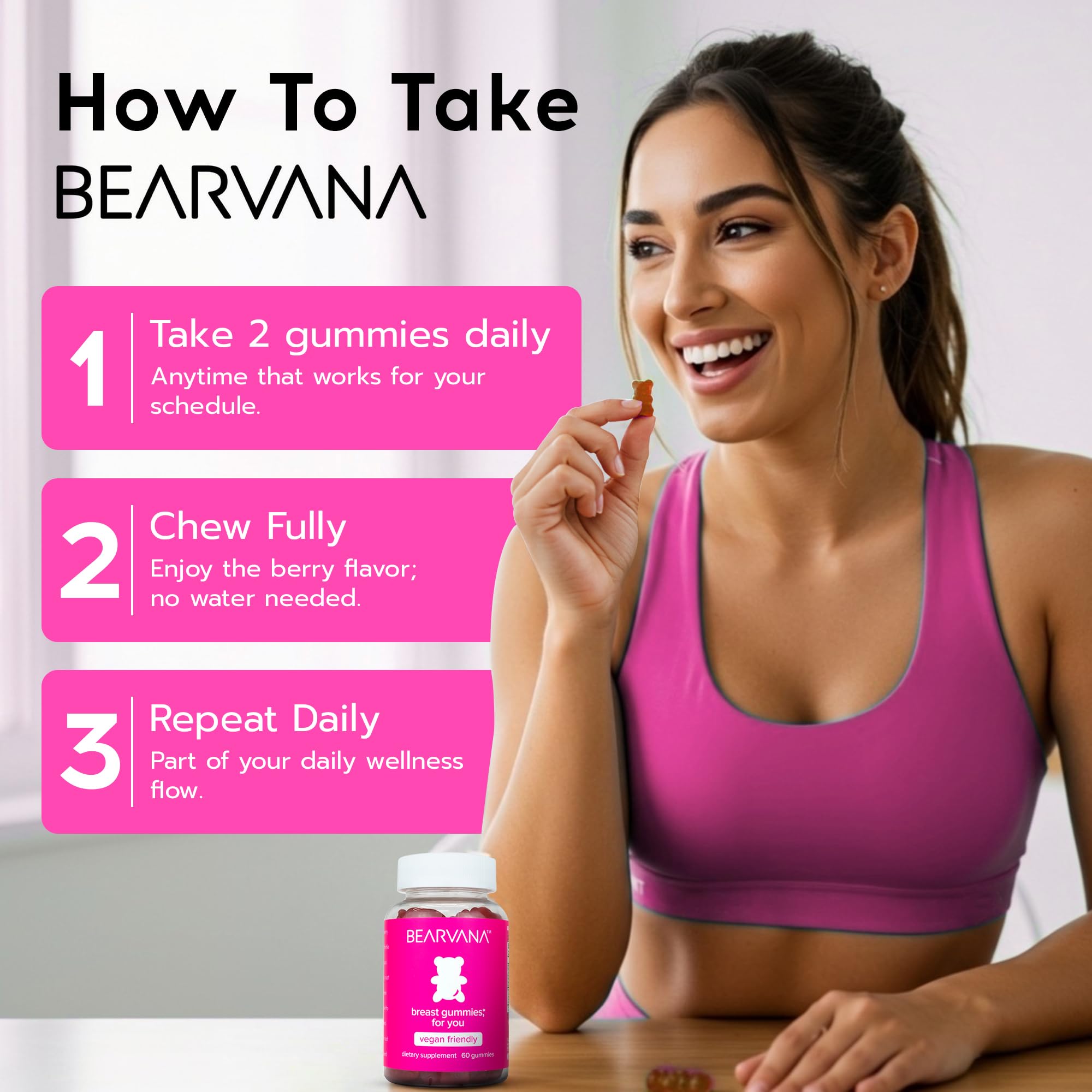 BEARVANA Top Support Women’s Multivitamin Gummies | Herbal & Vitamin Gummy Supplement for Daily Wellness | Berry Flavor | 60 Gummies