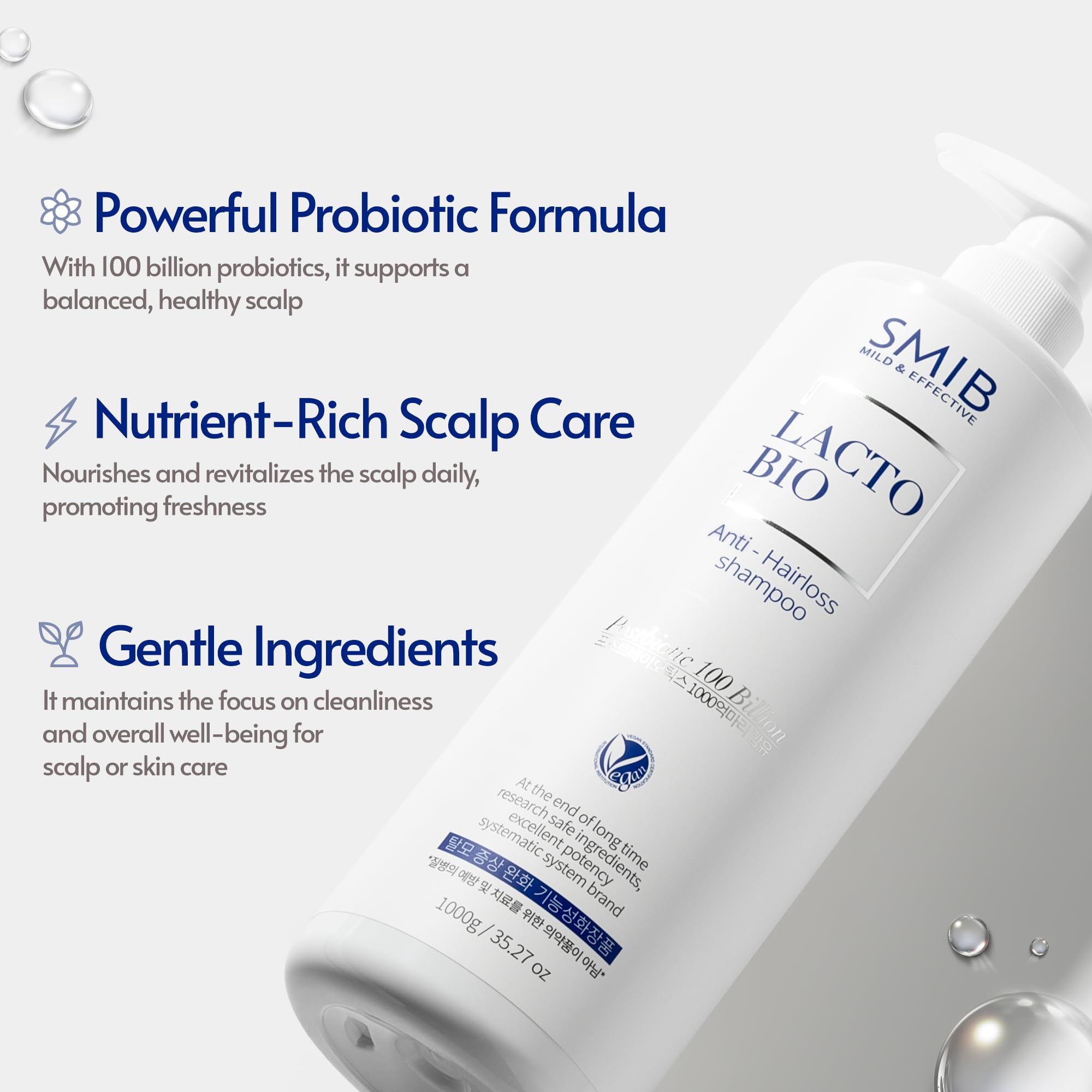 SMIB Lactobio Shampoo – With 100 Billion Postbiotics – For Fuller-Looking Hair and Scalp Care – Korean-Inspired Formula (35.27 oz) SMIB Au supplements