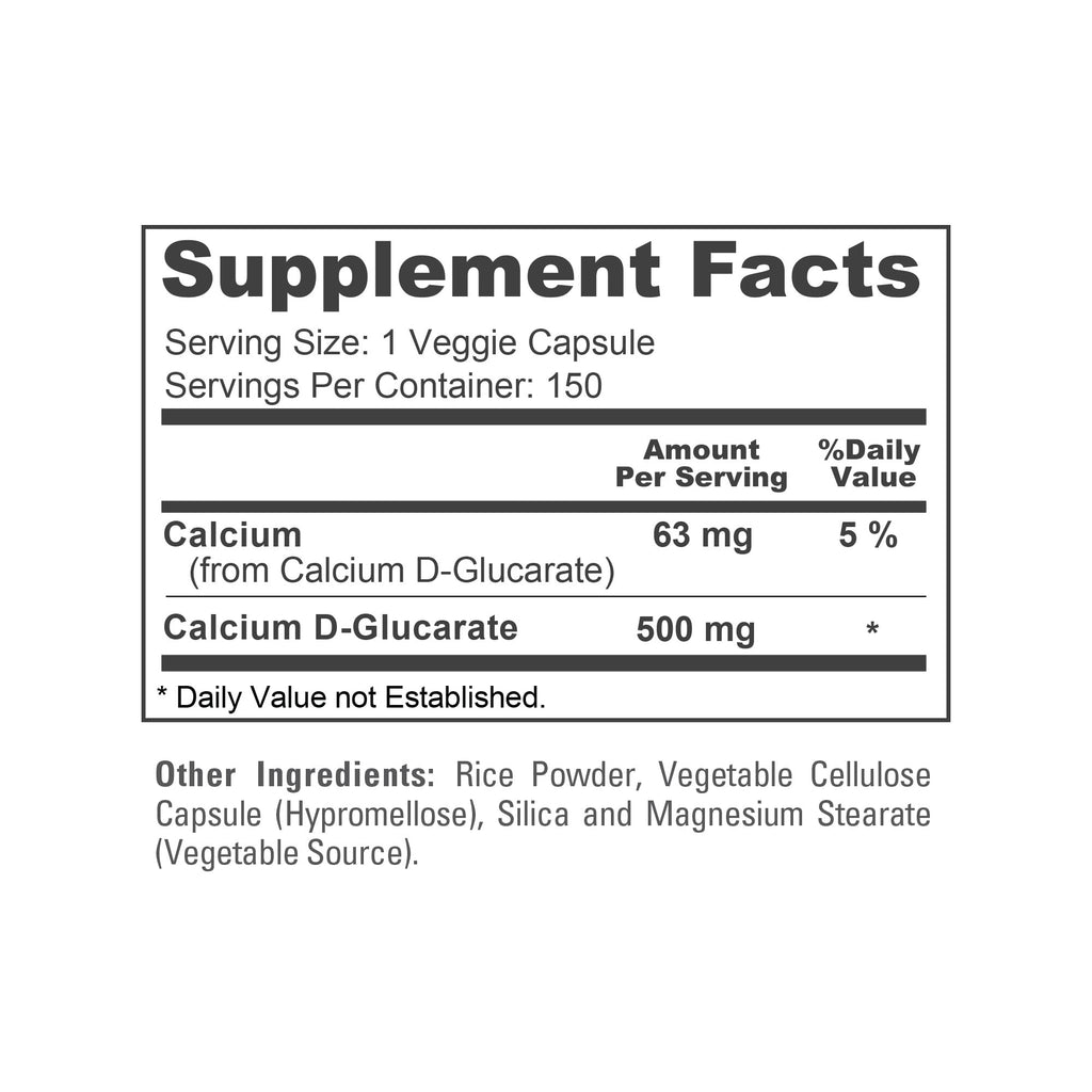 NusaPure Calcium D-Glucarate 500 mg 150 Veggie Caps, Vegan, Non-GMO, Gluten-Free NusaPure Au supplements